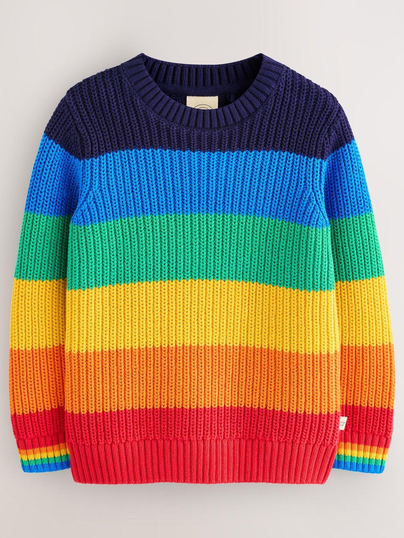 undefined Boys Rainbow Stripe Jumper - Multi