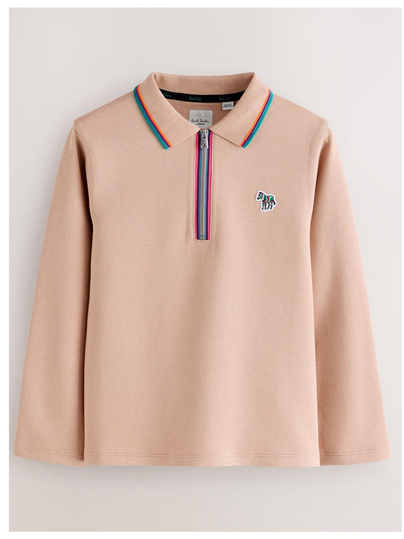 Paul Smith Junior Boys Zip Polo Shirt - Beige