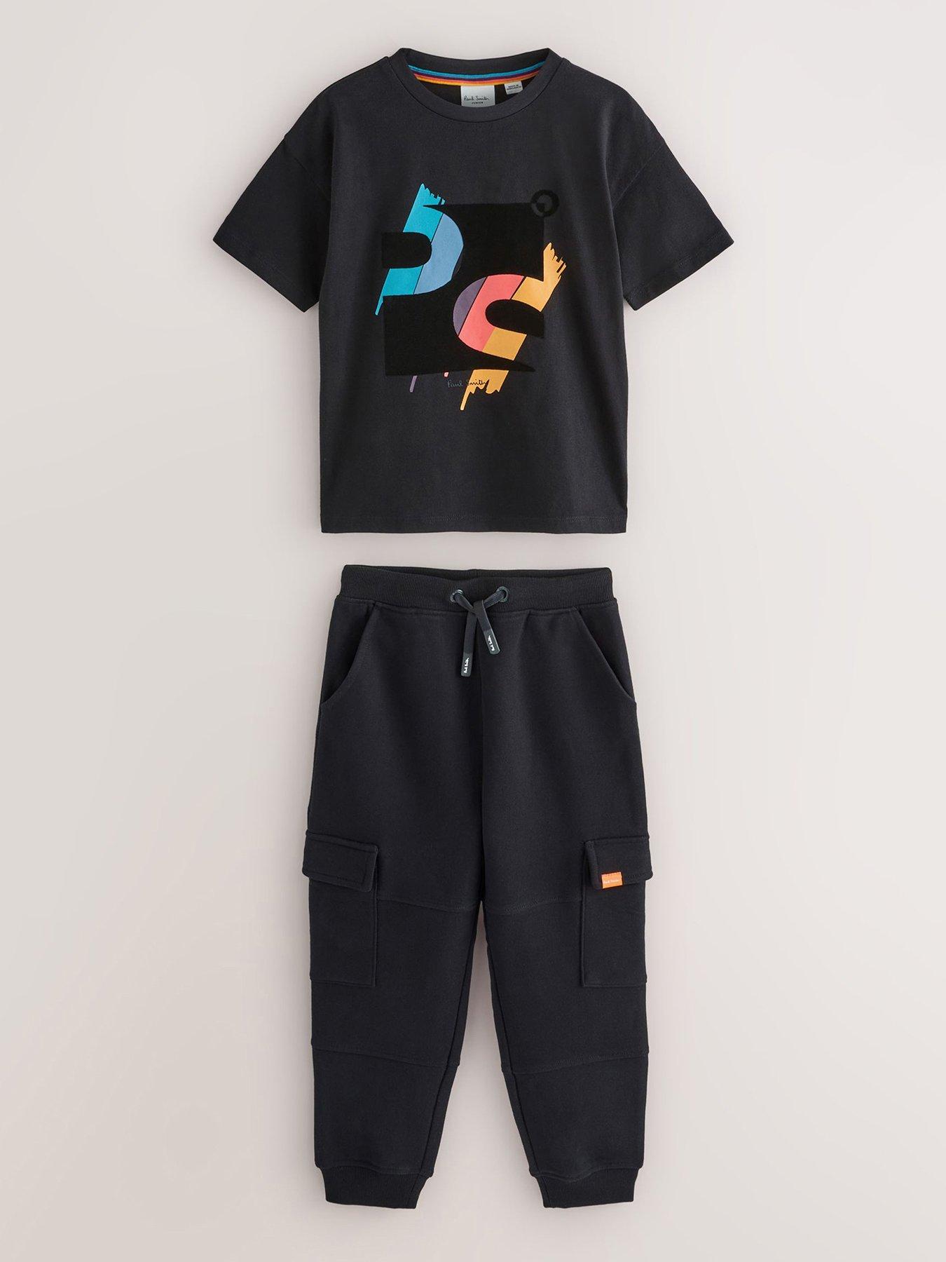 stillFront image of paul-smith-junior-boys-t-shirt-amp-jogger-set-black