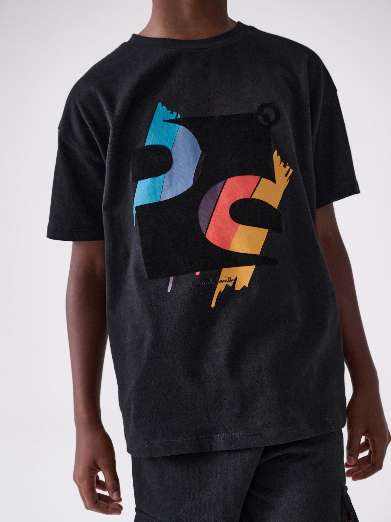 image of paul-smith-junior-boys-t-shirt-amp-jogger-set-black