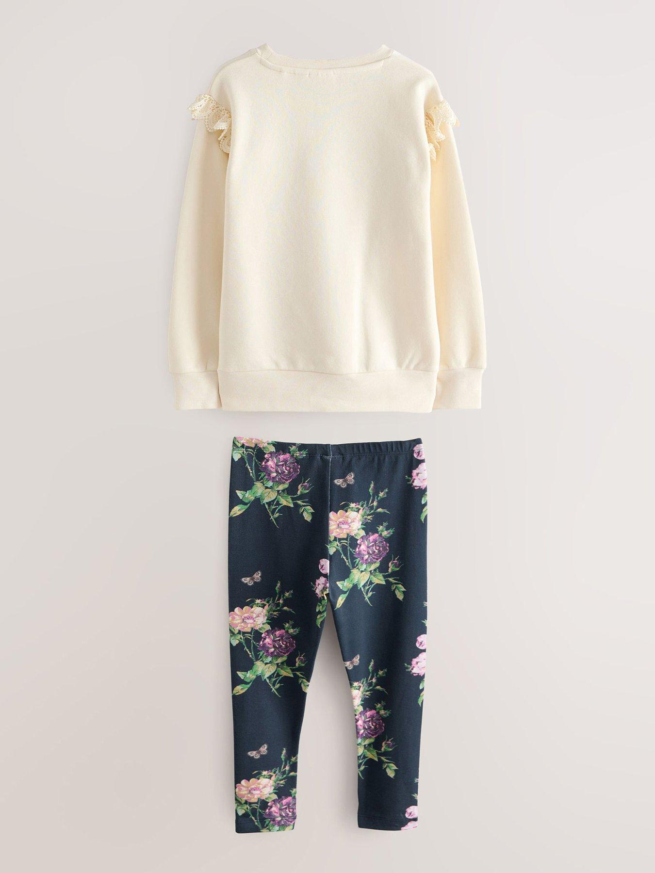 Image 2 of 5 of Laura Ashley Older Girls Floral Legging Set - Cream