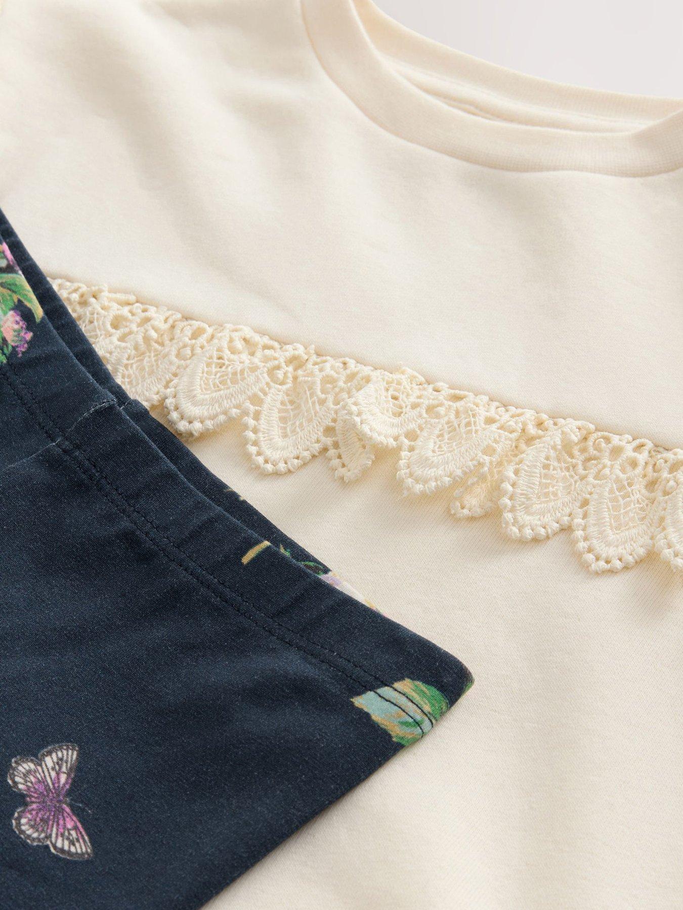 Image 3 of 5 of Laura Ashley Older Girls Floral Legging Set - Cream