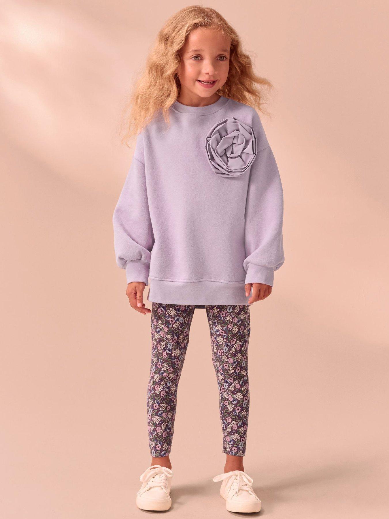 Image 1 of 7 of Laura Ashley Girls 2 Piece Legging Set - Lilac