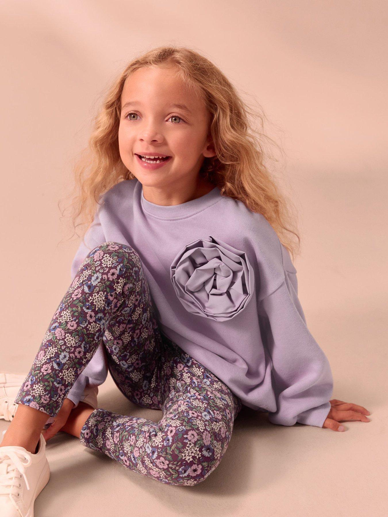 Image 3 of 7 of Laura Ashley Girls 2 Piece Legging Set - Lilac