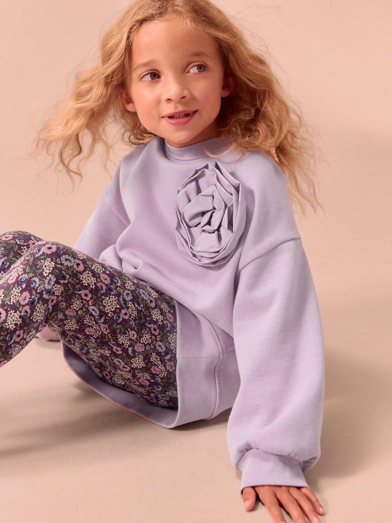 Image 4 of 7 of Laura Ashley Girls 2 Piece Legging Set - Lilac