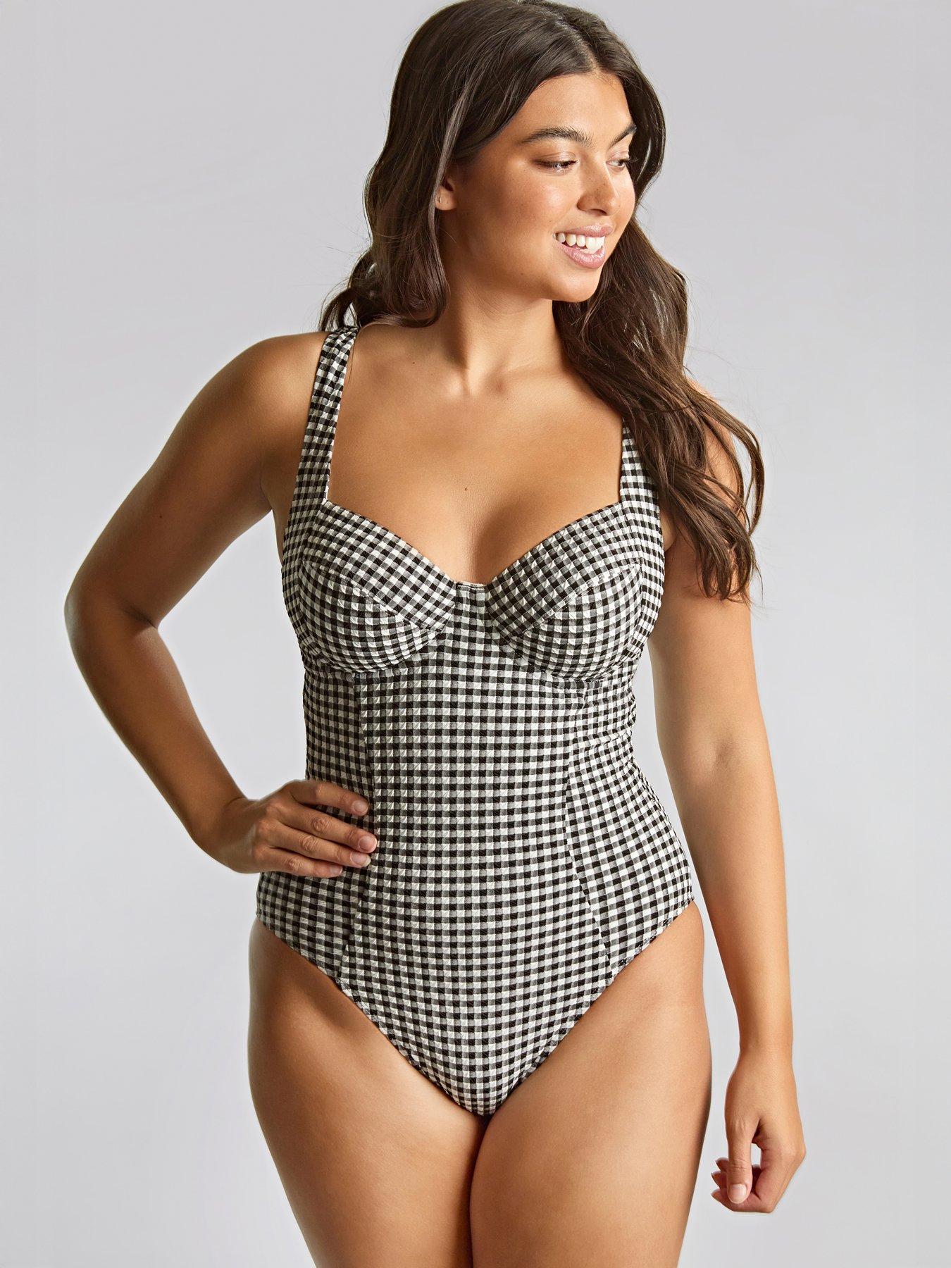 undefined Panache Swim Black Gingham Paloma Balcony Swimsuit  - Black Gingham