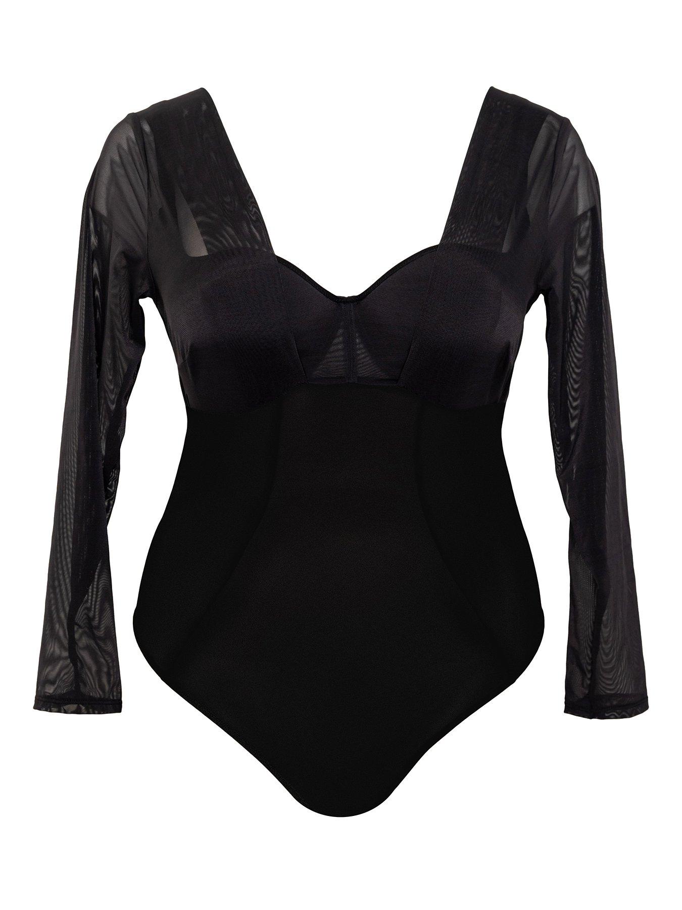 Image 5 of 5 of Curvy Kate Curvy Kate Boost Me Up Sleeved Padded Balcony Body Black