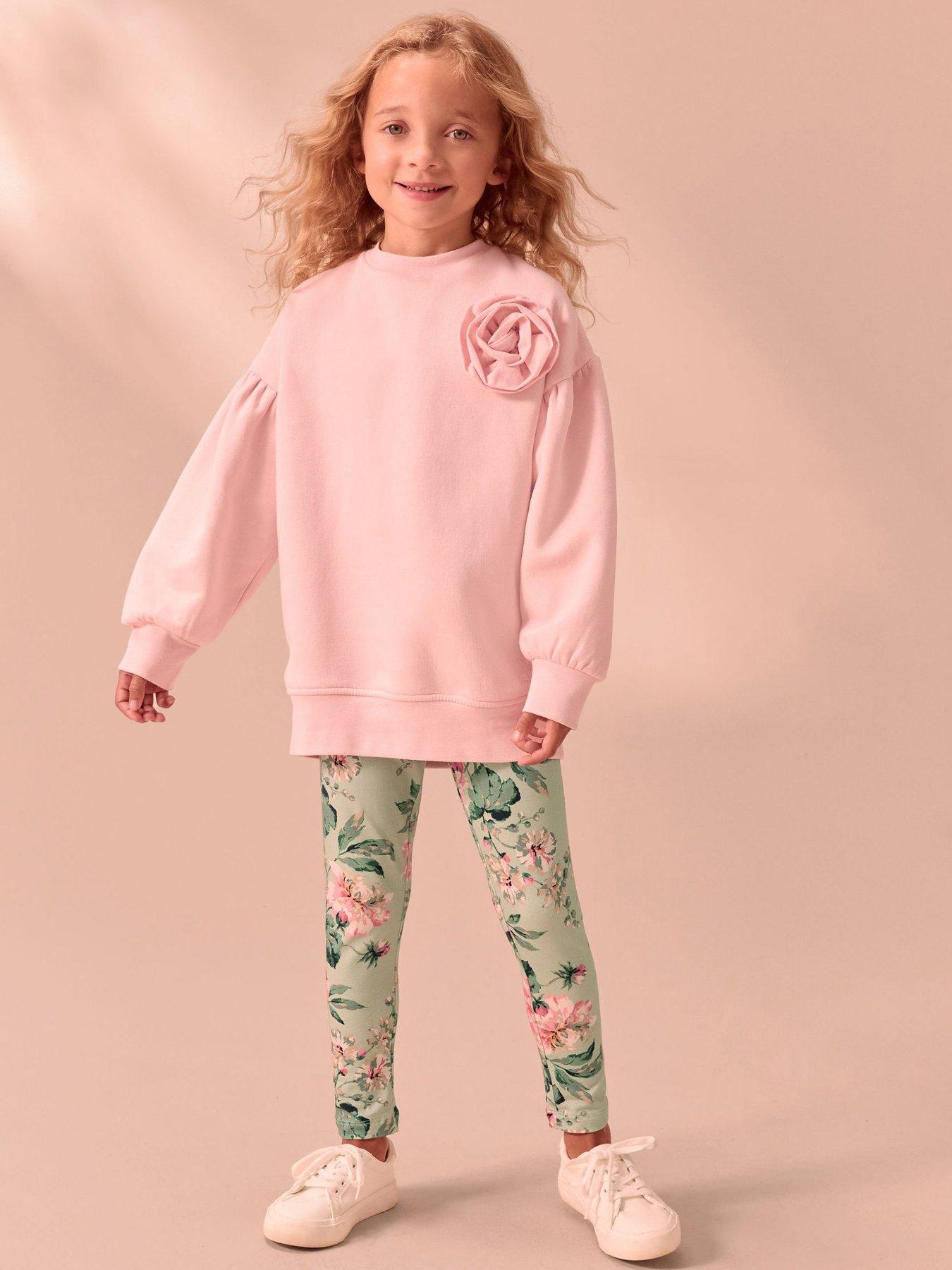 Laura Ashley Older Girls Floral Legging Set - Pink