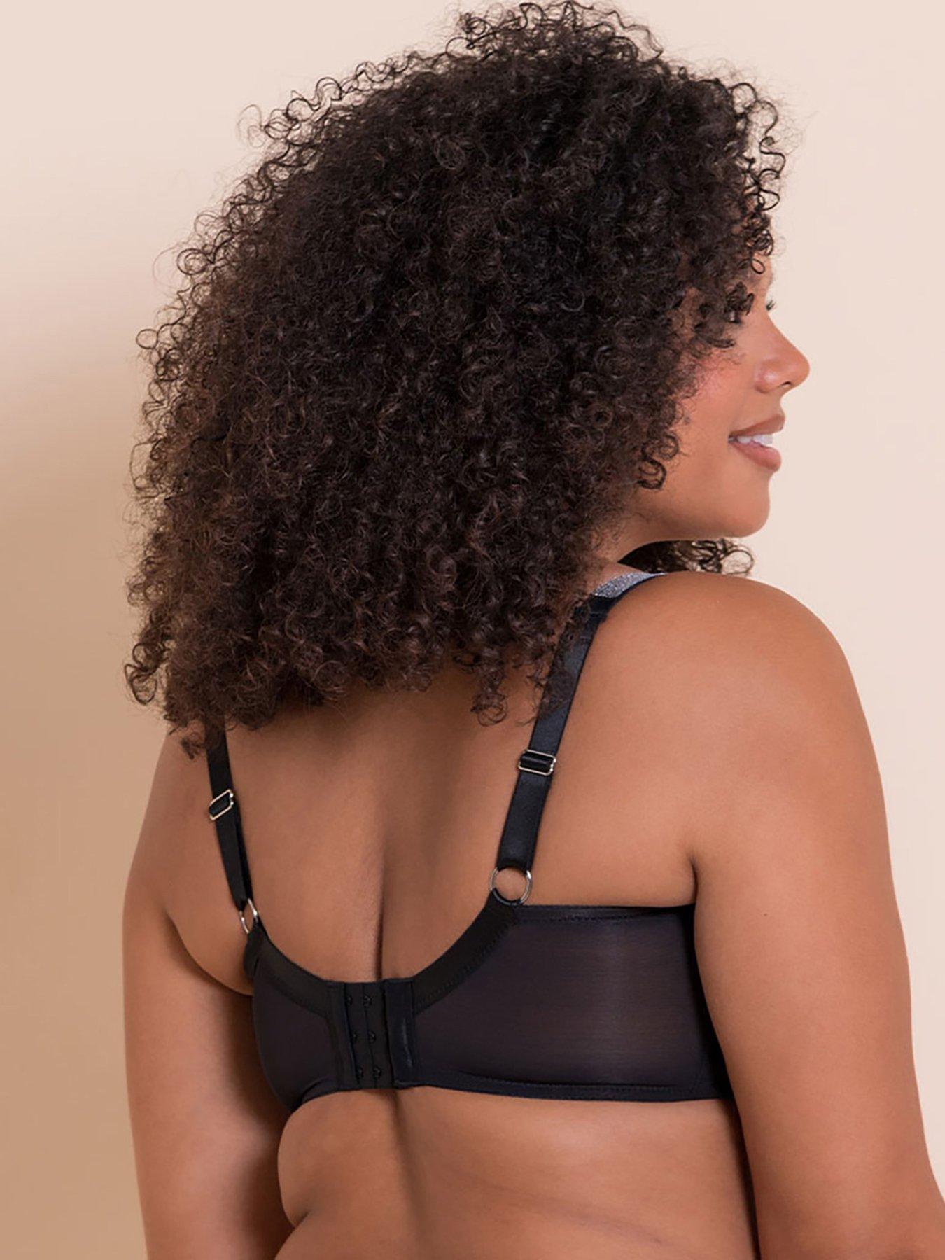 Image 2 of 5 of Curvy Kate Boost Diamante Padded Balcony Bra Black