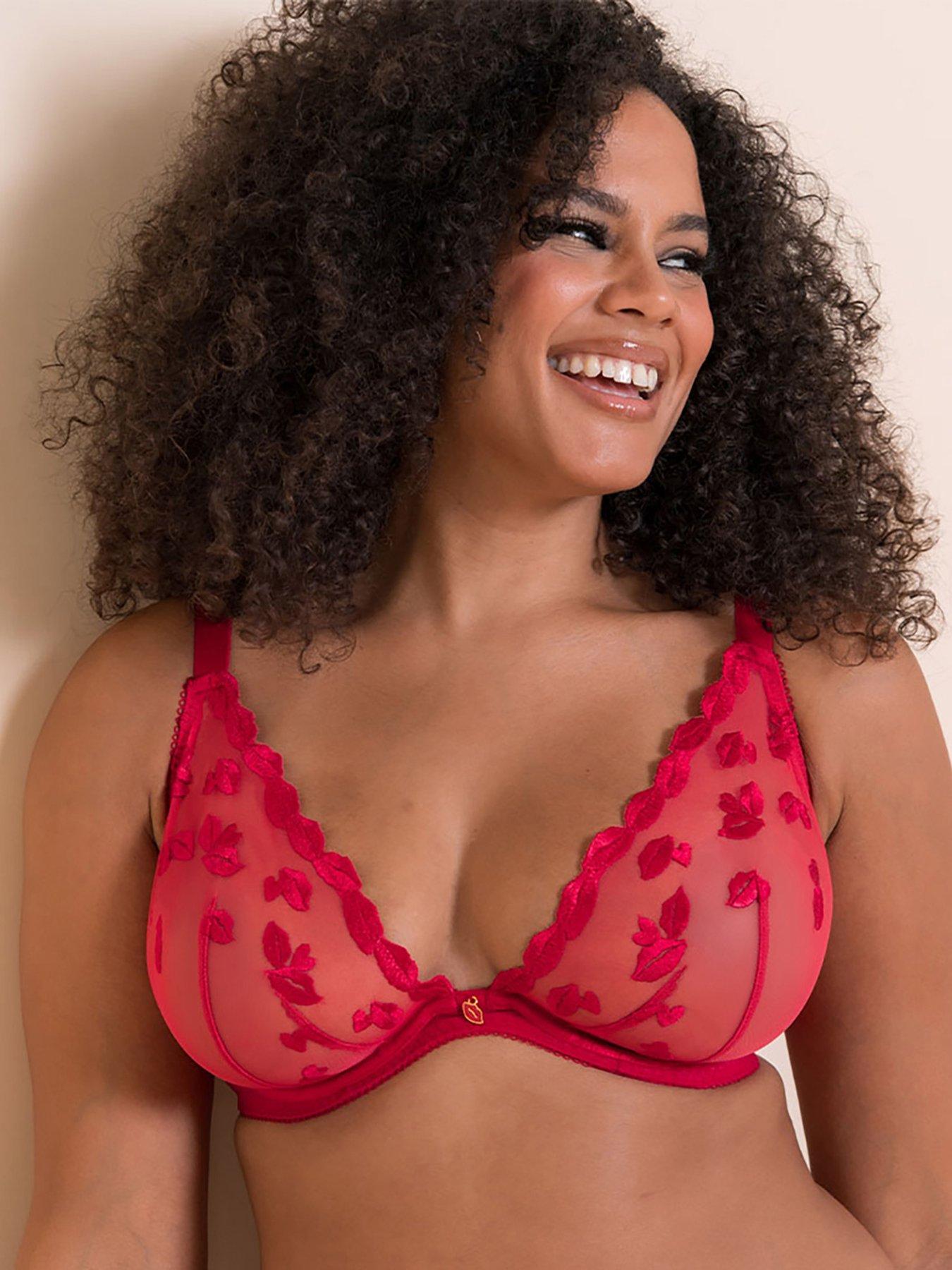 front image of curvy-kate-pucker-up-deep-plunge-bra-lipstick-red