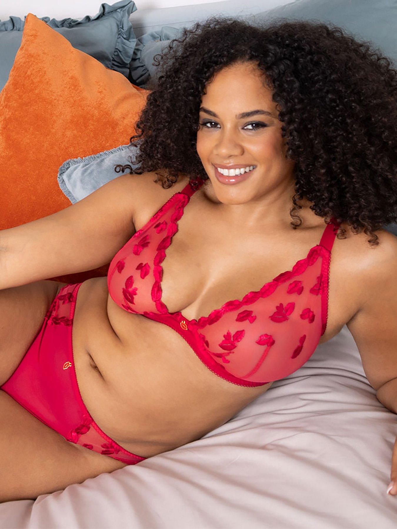  image of curvy-kate-pucker-up-deep-plunge-bra-lipstick-red