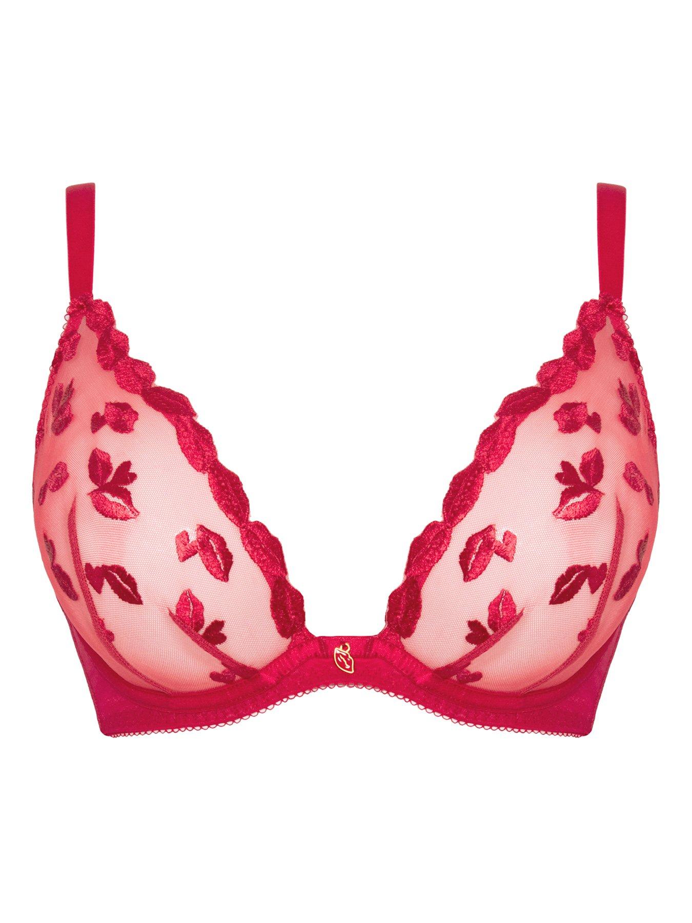  image of curvy-kate-pucker-up-deep-plunge-bra-lipstick-red