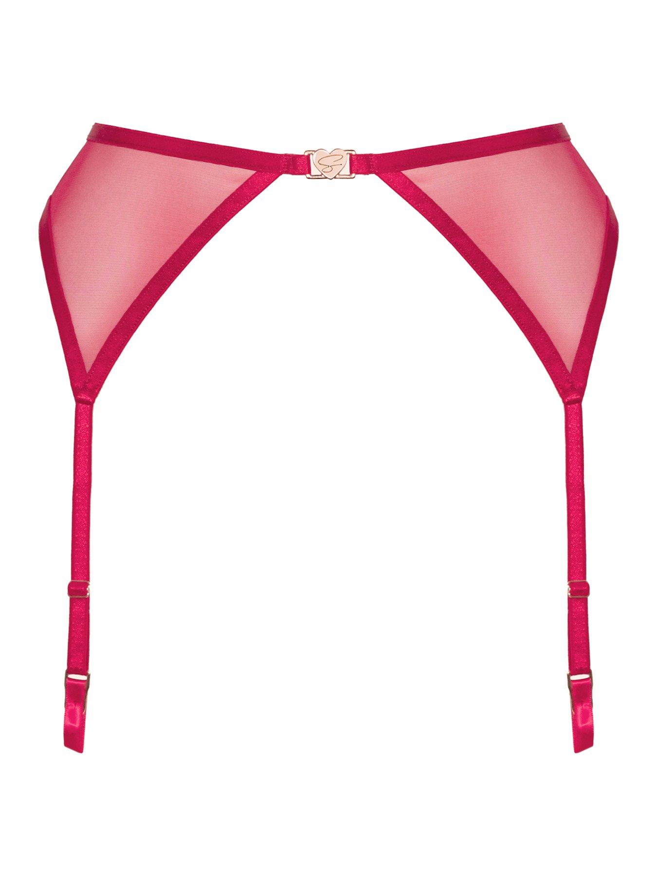  image of curvy-kate-scantilly-loved-up-suspender-belt-crimson
