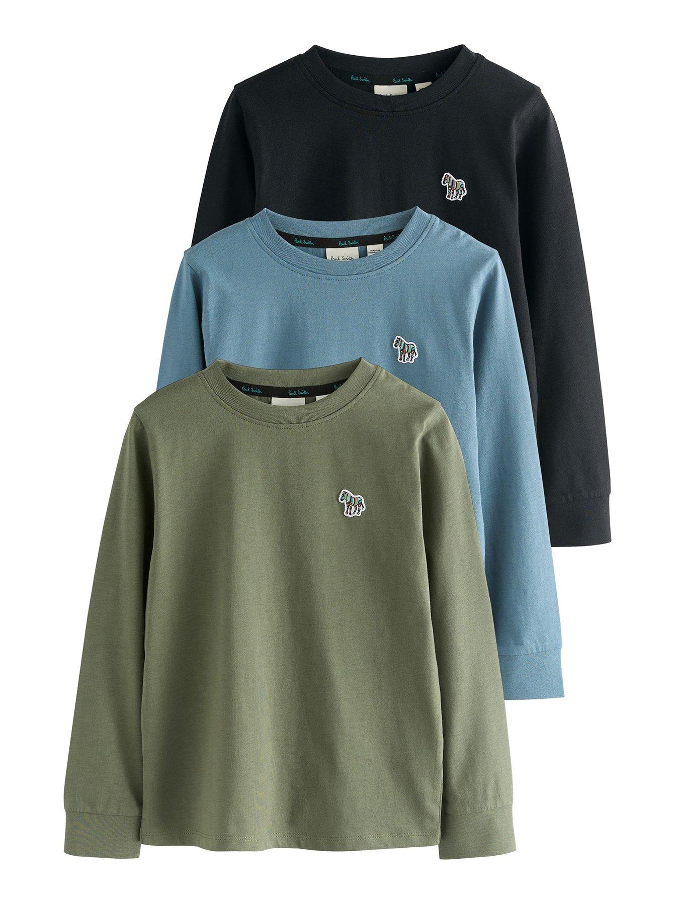 undefined Boys 3 Pack Long Sleeved Zebra T-shirts - Multi