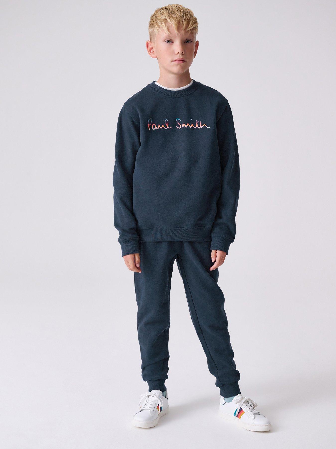 undefined Boys Logo Sweat Set - Navy