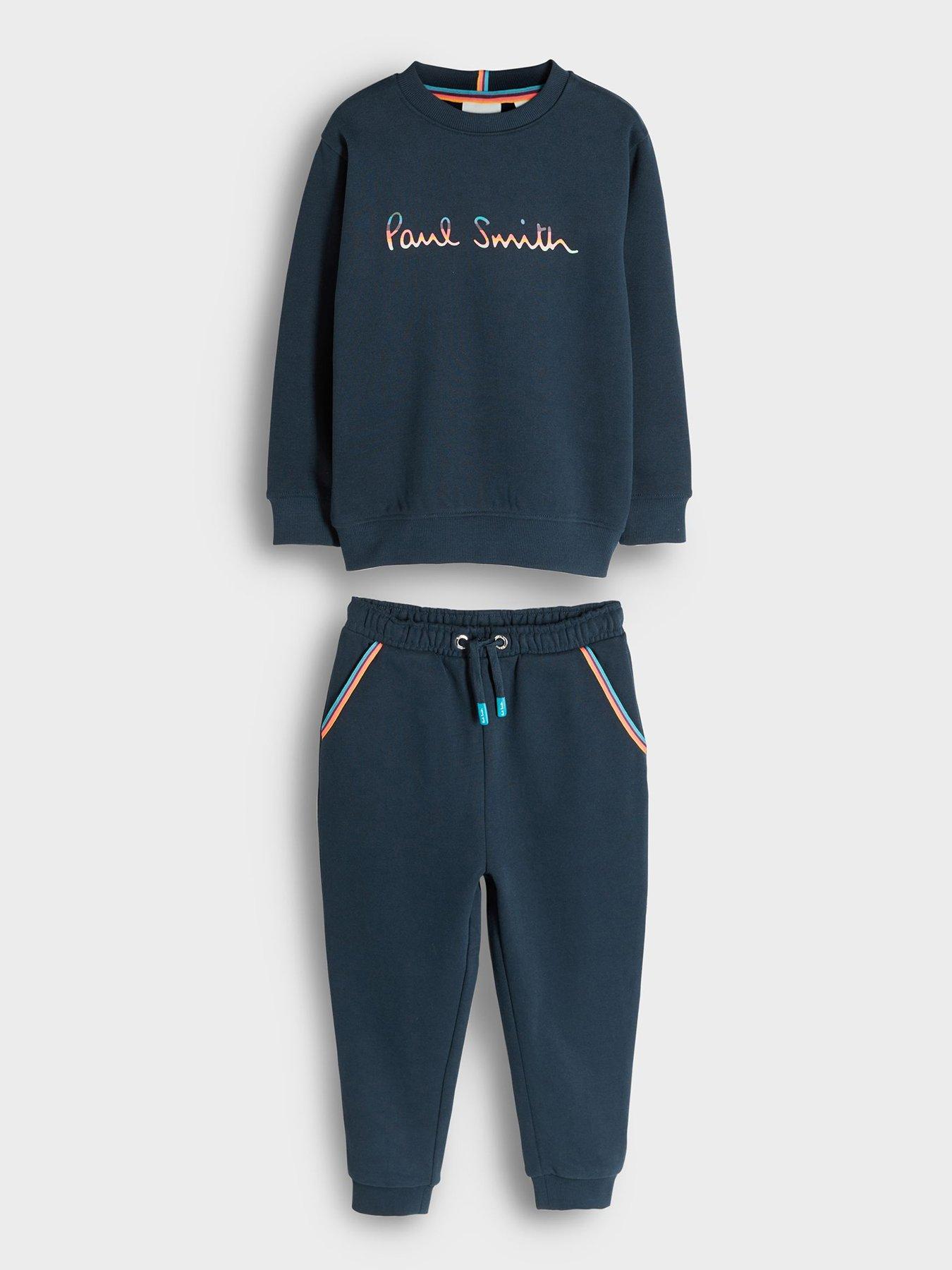 undefined Boys Logo Sweat Set - Navy