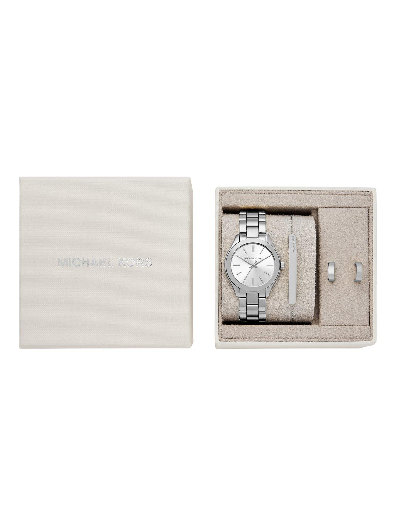 Image 5 of 5 of Michael Kors Women's Slim Runway Three-Hand Stainless Steel Watch Gift Set, MK7563SET