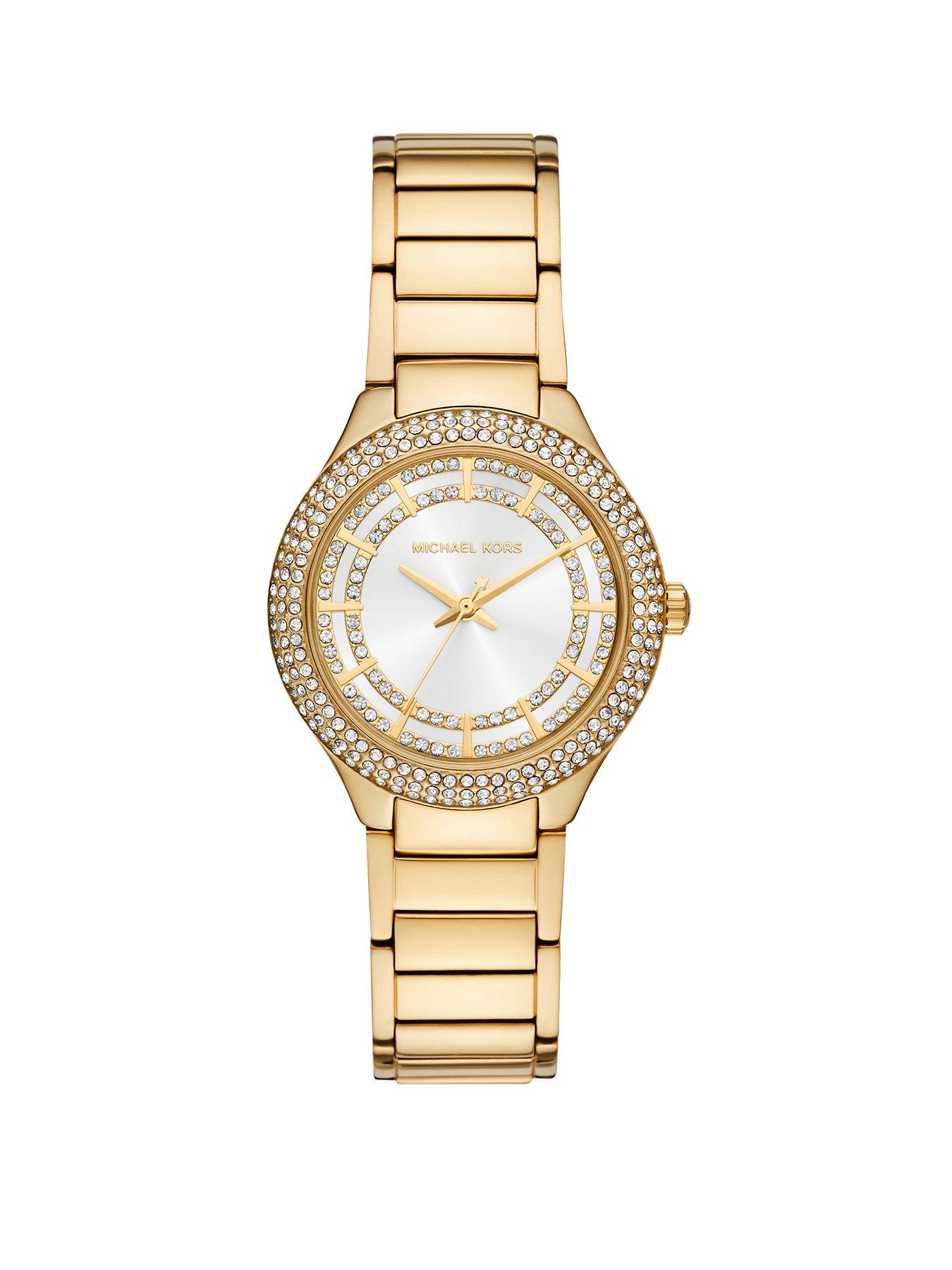 Michael Kors Women's Sylvia Three-Hand Gold-Tone Stainless Steel Watch, MK4941