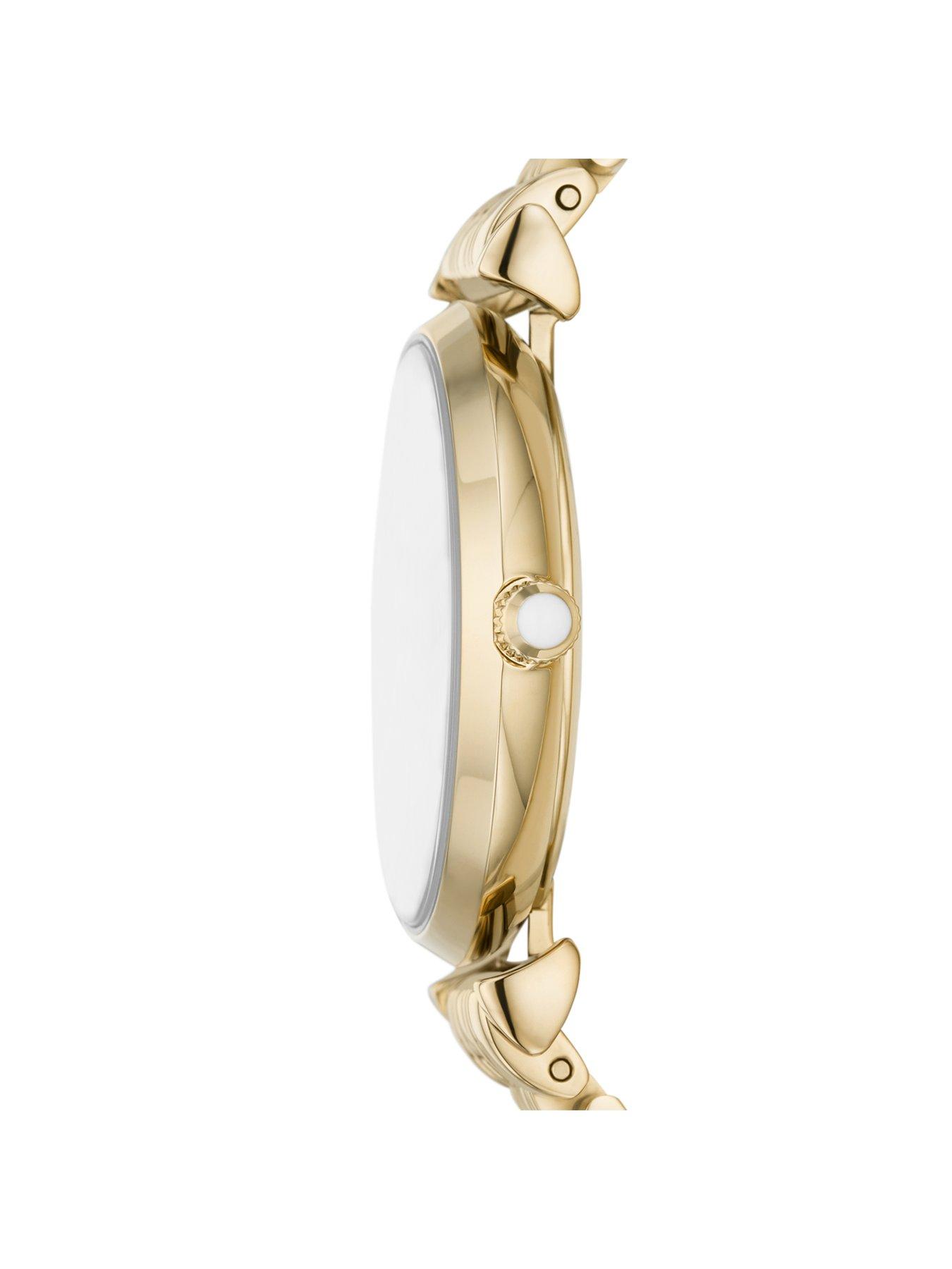 Image 4 of 6 of Emporio Armani Women's Gianni T-Bar Two-Hand, -Tone Stainless Steel Watch, Ar11608 - Gold