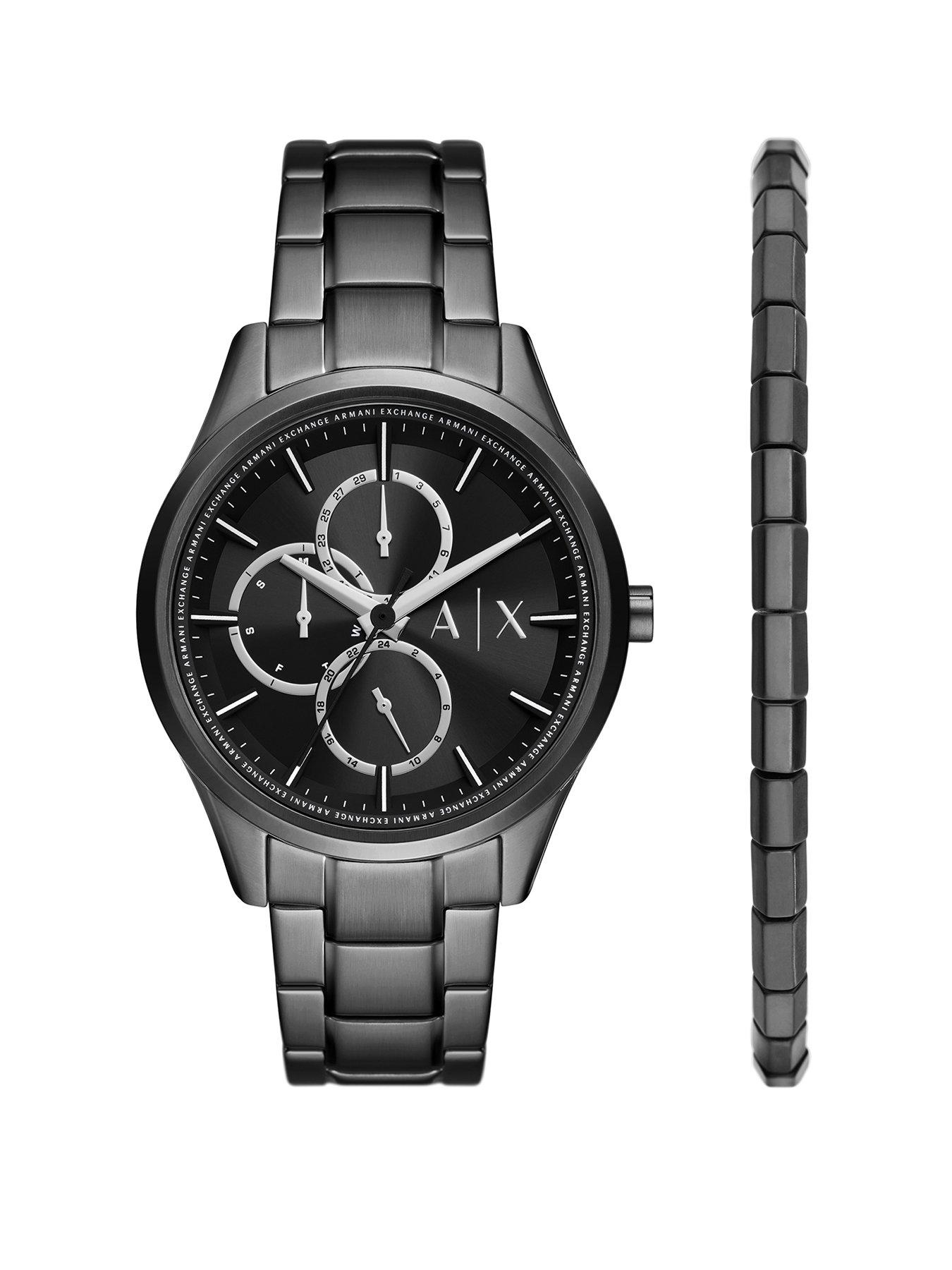 undefined Men's Multifunction, Stainless Steel Watch And Bracelet Set, Ax7154 - Black