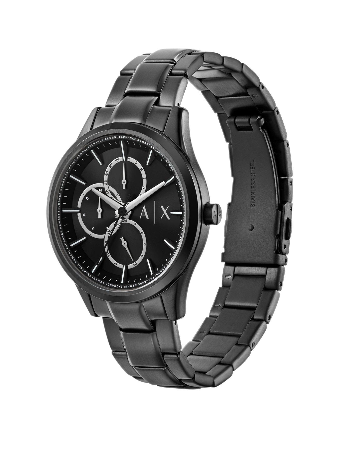 Image 2 of 7 of Armani Exchange Men's Multifunction, Stainless Steel Watch And Bracelet Set, Ax7154 - Black