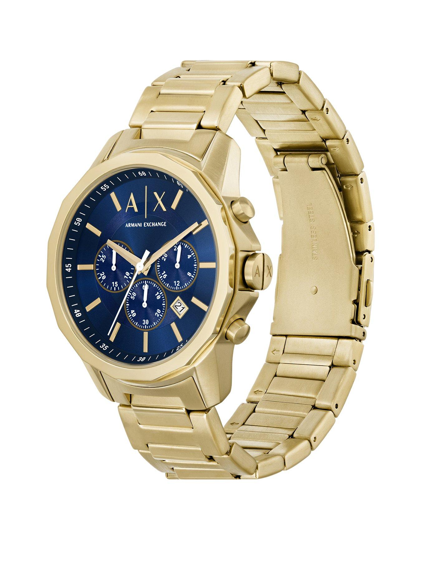 Image 2 of 6 of Armani Exchange Men's Chronograph Stainless Steel Watch And Bracelet Set Ax7151 - Gold