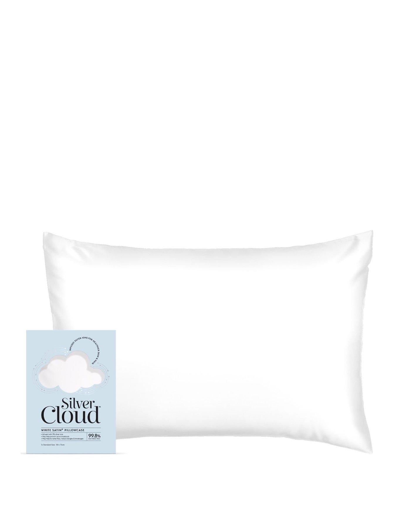 Image 1 of 6 of Silver Cloud White Satin Pillowcase Infused with Silver Ions