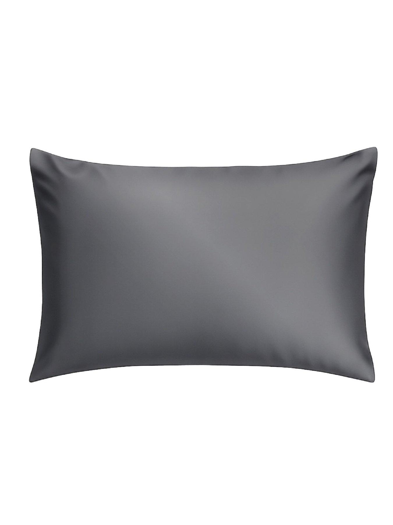 Image 2 of 6 of Silver Cloud Charcoal Satin Pillowcase Infused with Silver Ions