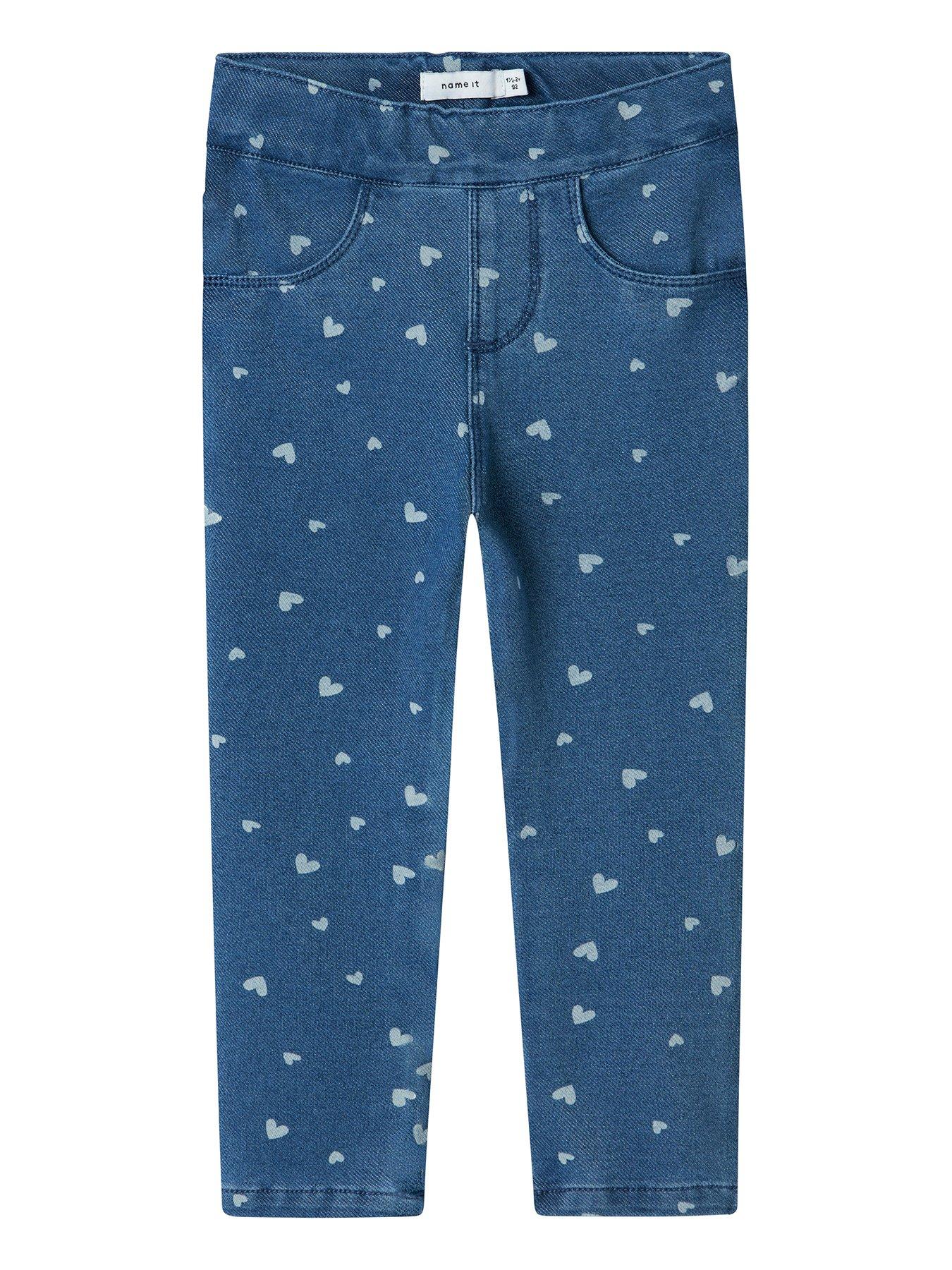 undefined Mini Girls Heart Denim Jeggings - Blue