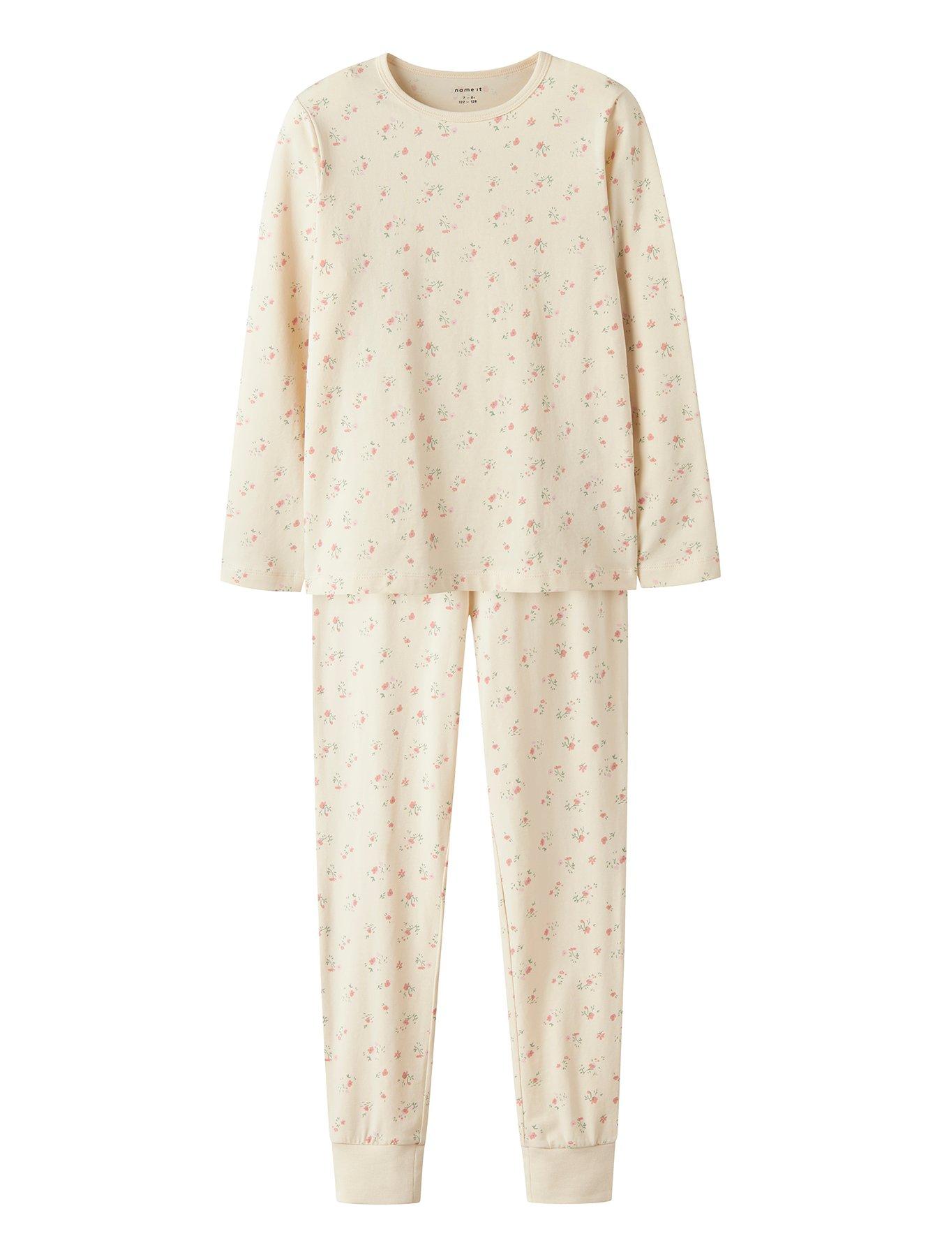 undefined Girls Floral Pyjamas - Cream