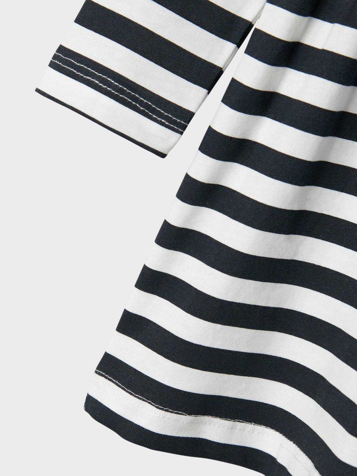  image of name-it-mini-girls-stripe-long-sleeve-jersey-dress-navywhite