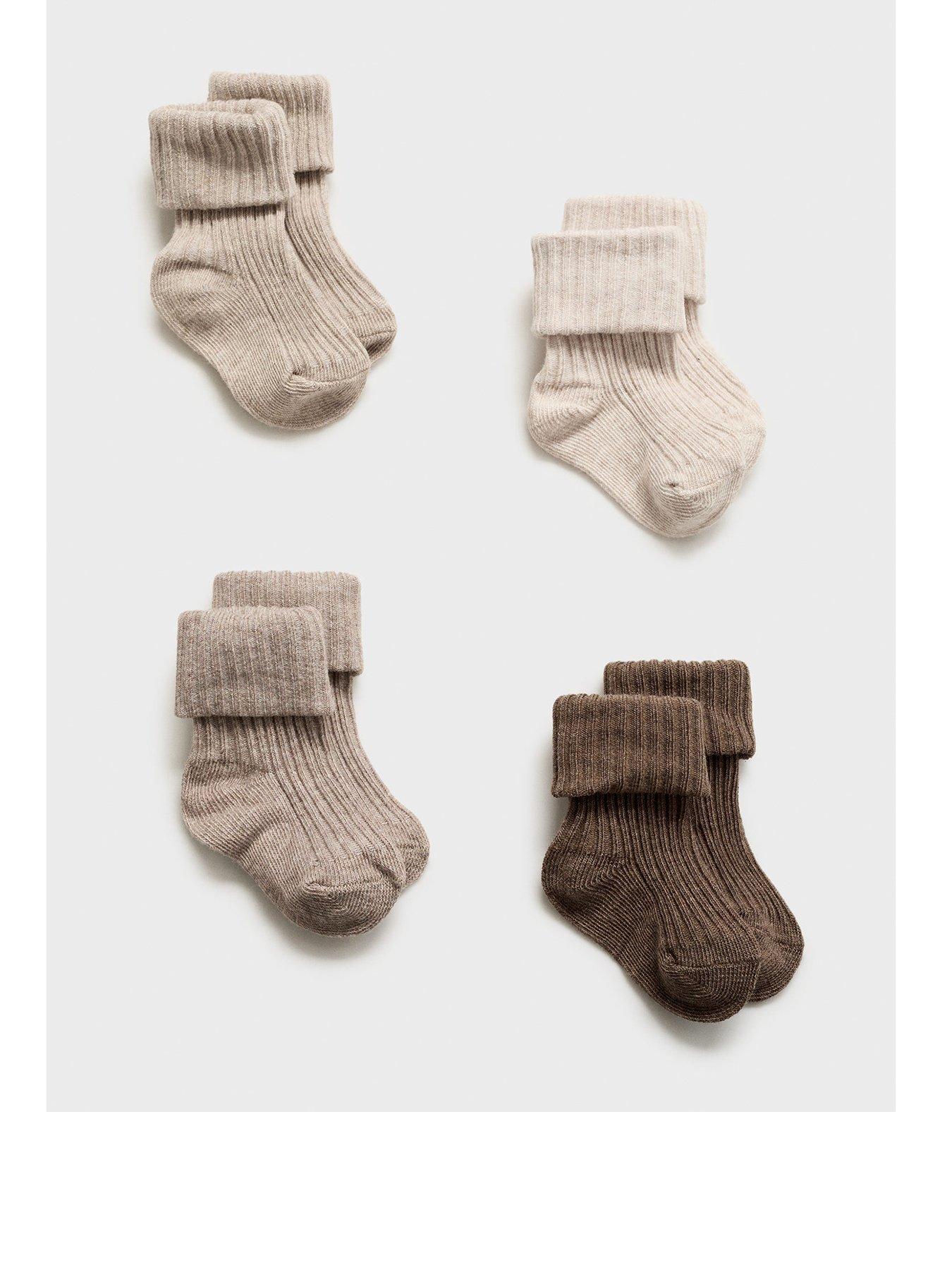 undefined Baby Unisex 4 Pack Socks - Beige