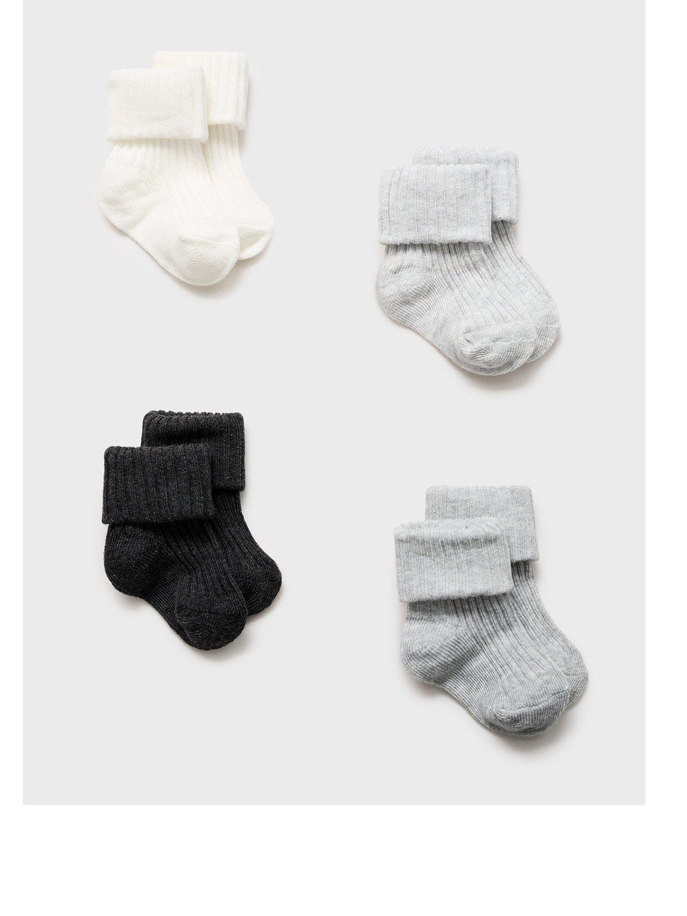 undefined Baby Unisex 4 Pack Socks - Grey