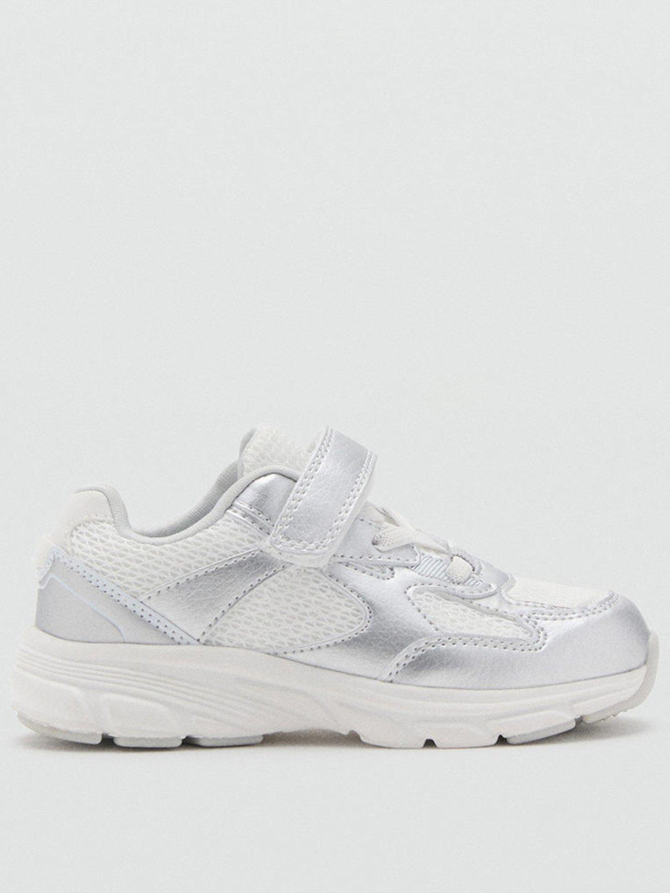 undefined Younger Girls Metallic Trainers - Silver