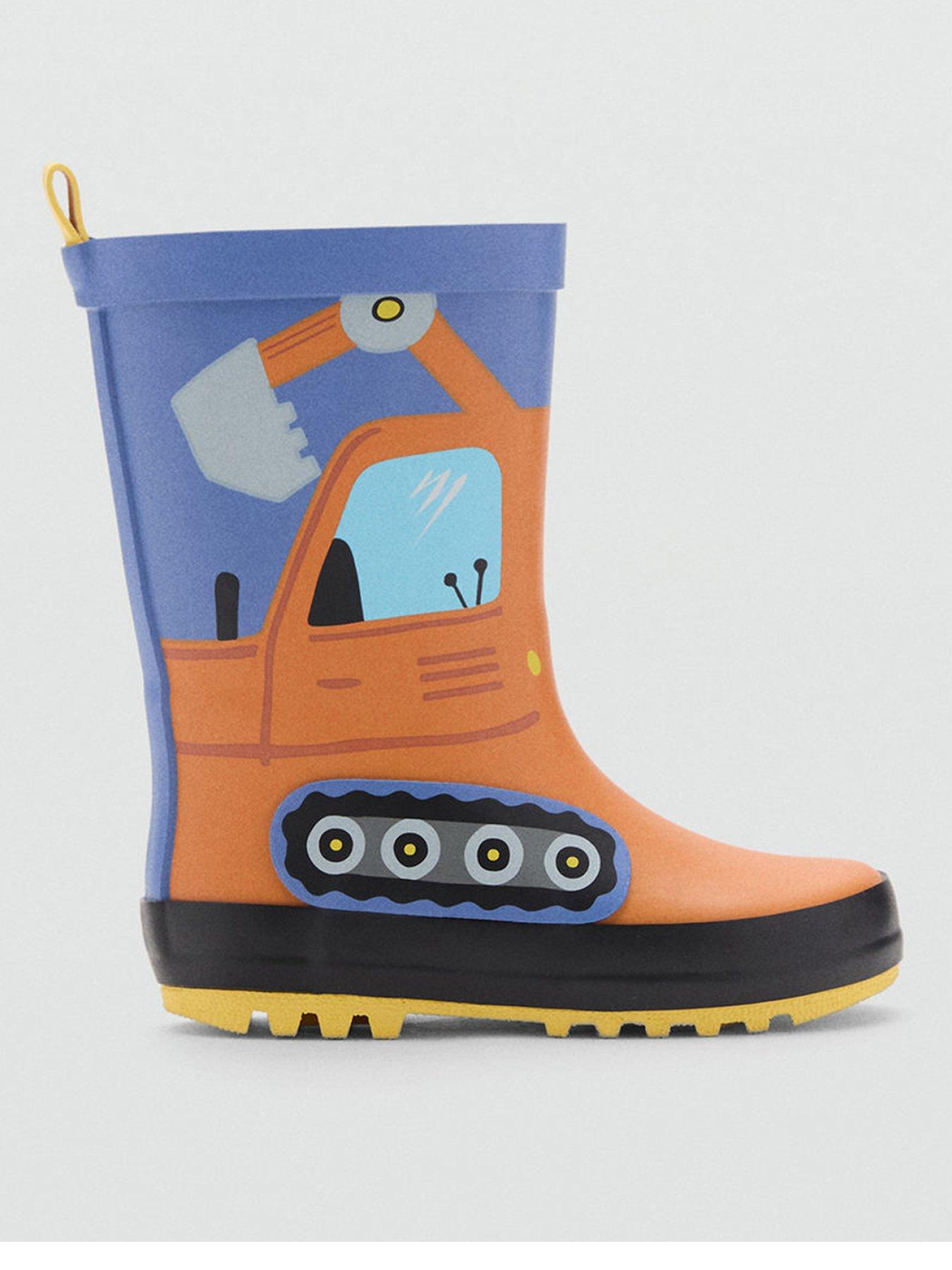 Mango Younger Boys Digger Wellies - Blue