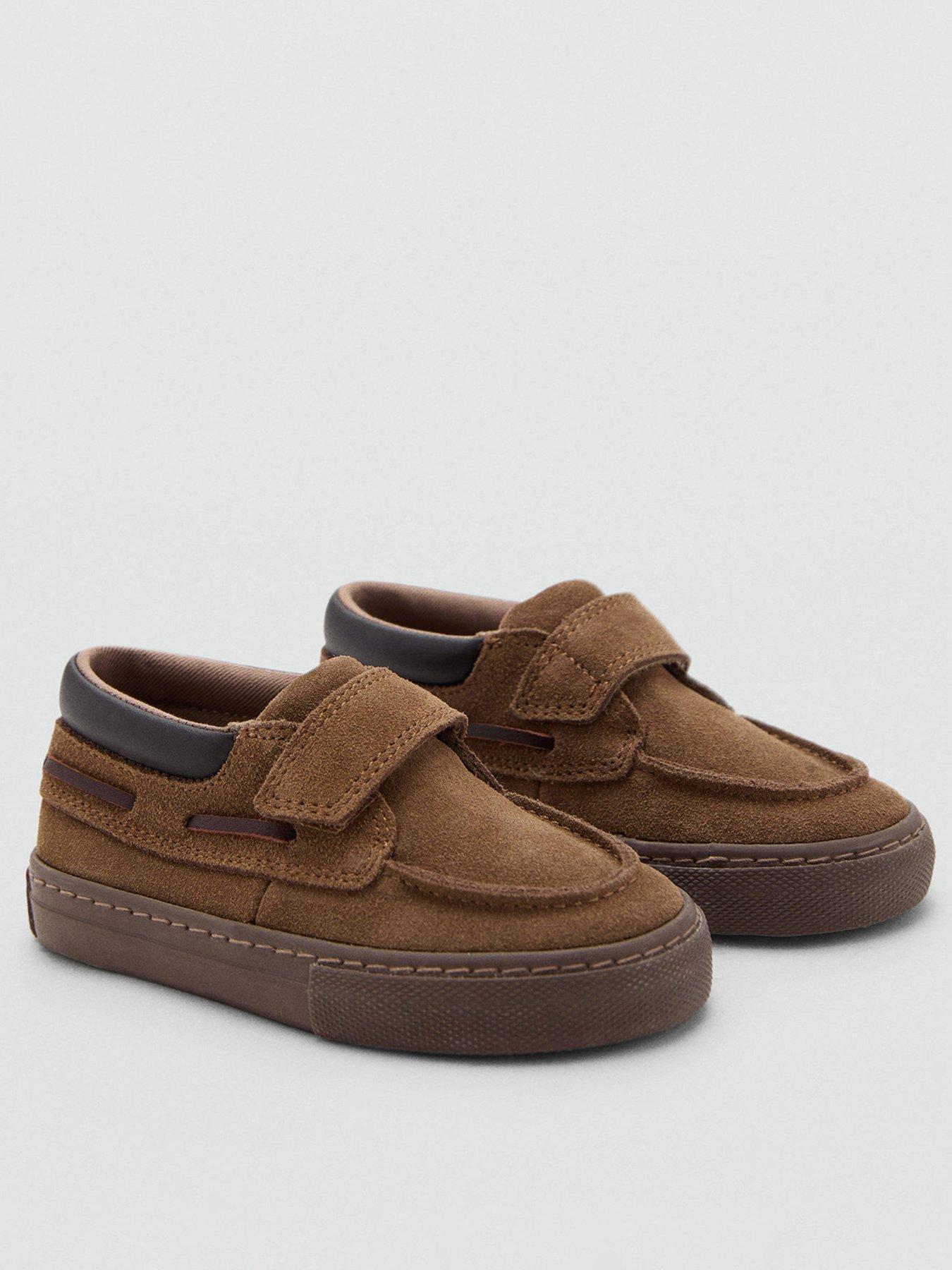 front image of mango-younger-boys-leather-loafers-brown