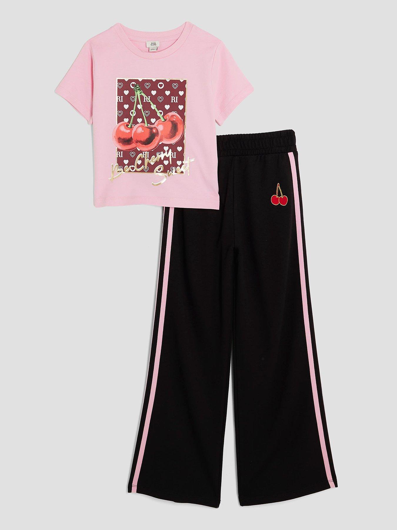 undefined Older Girls Cherry Tracksuit Set - Pink