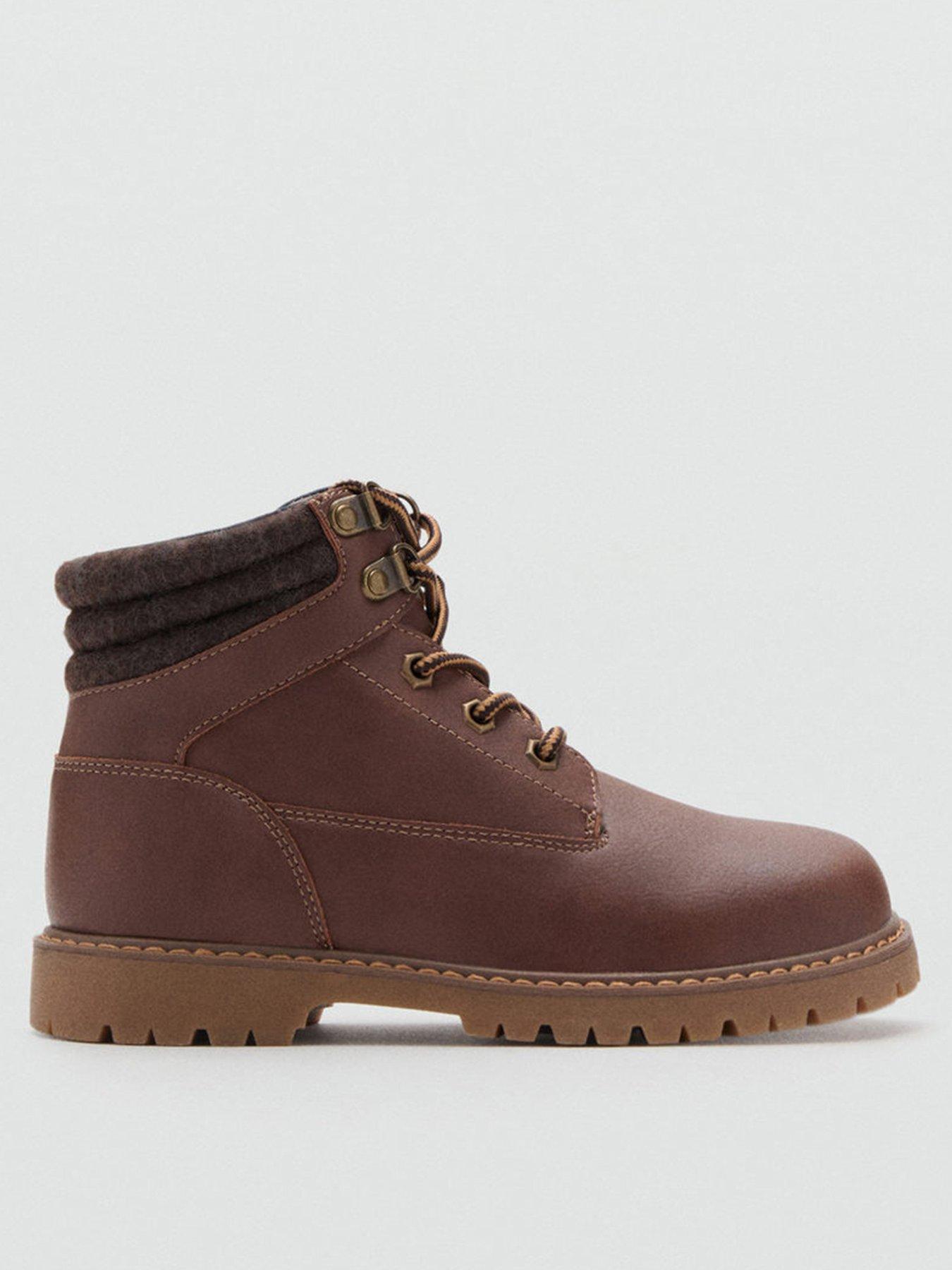 undefined Boys Lace Up Boots - Brown