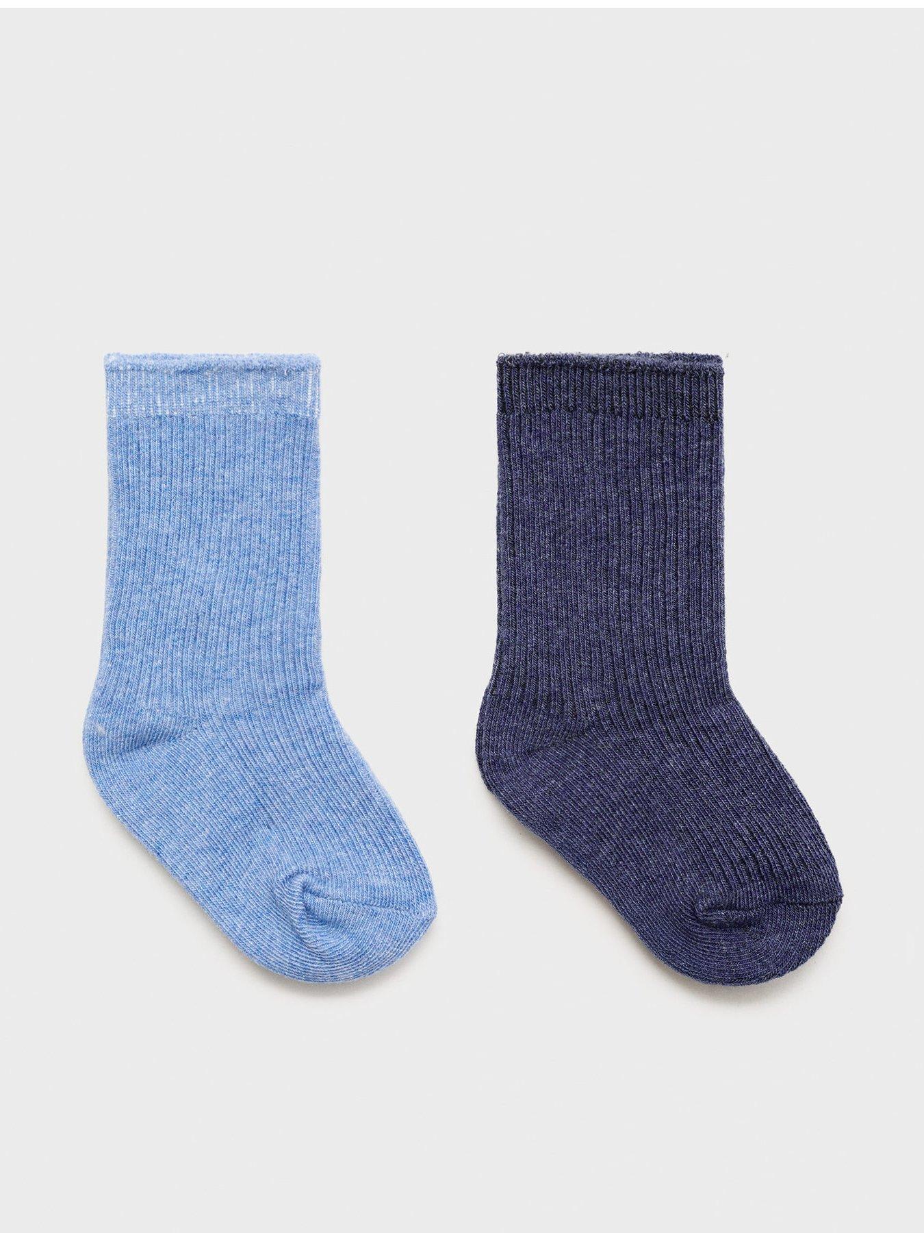 undefined Younger Boys 2 Pack Ribbed Socks - Blue