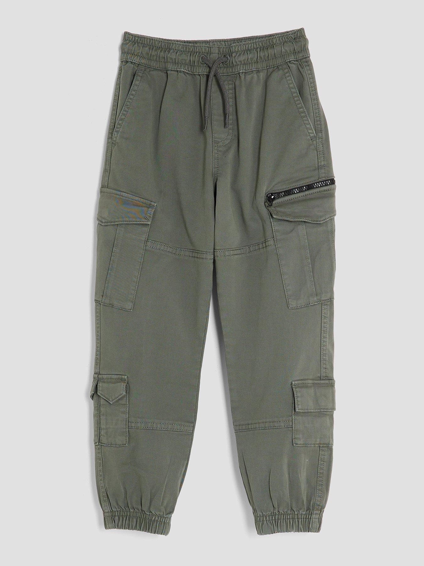  image of river-island-older-boys-herrin-cargo-trousers-khaki