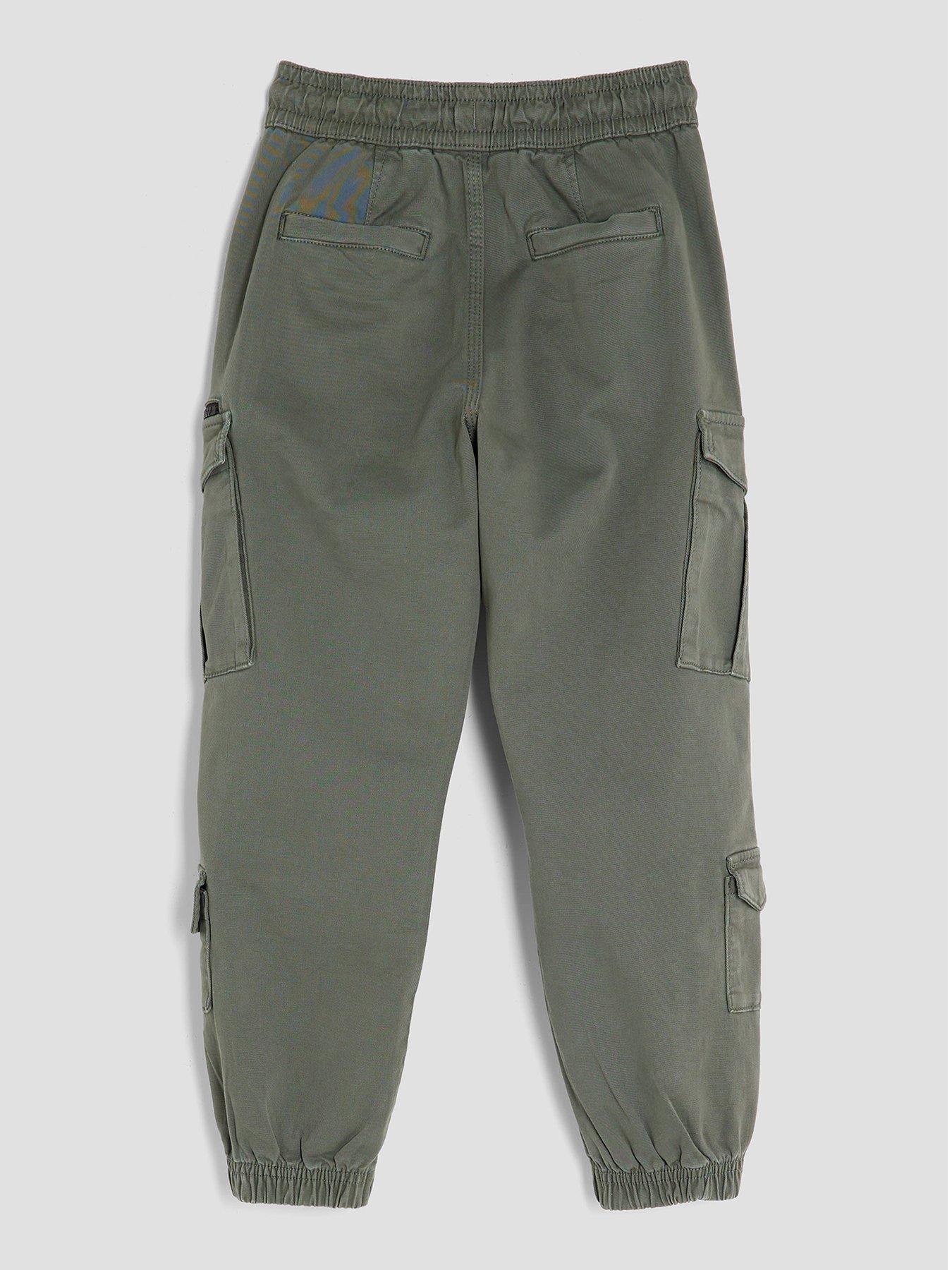  image of river-island-older-boys-herrin-cargo-trousers-khaki