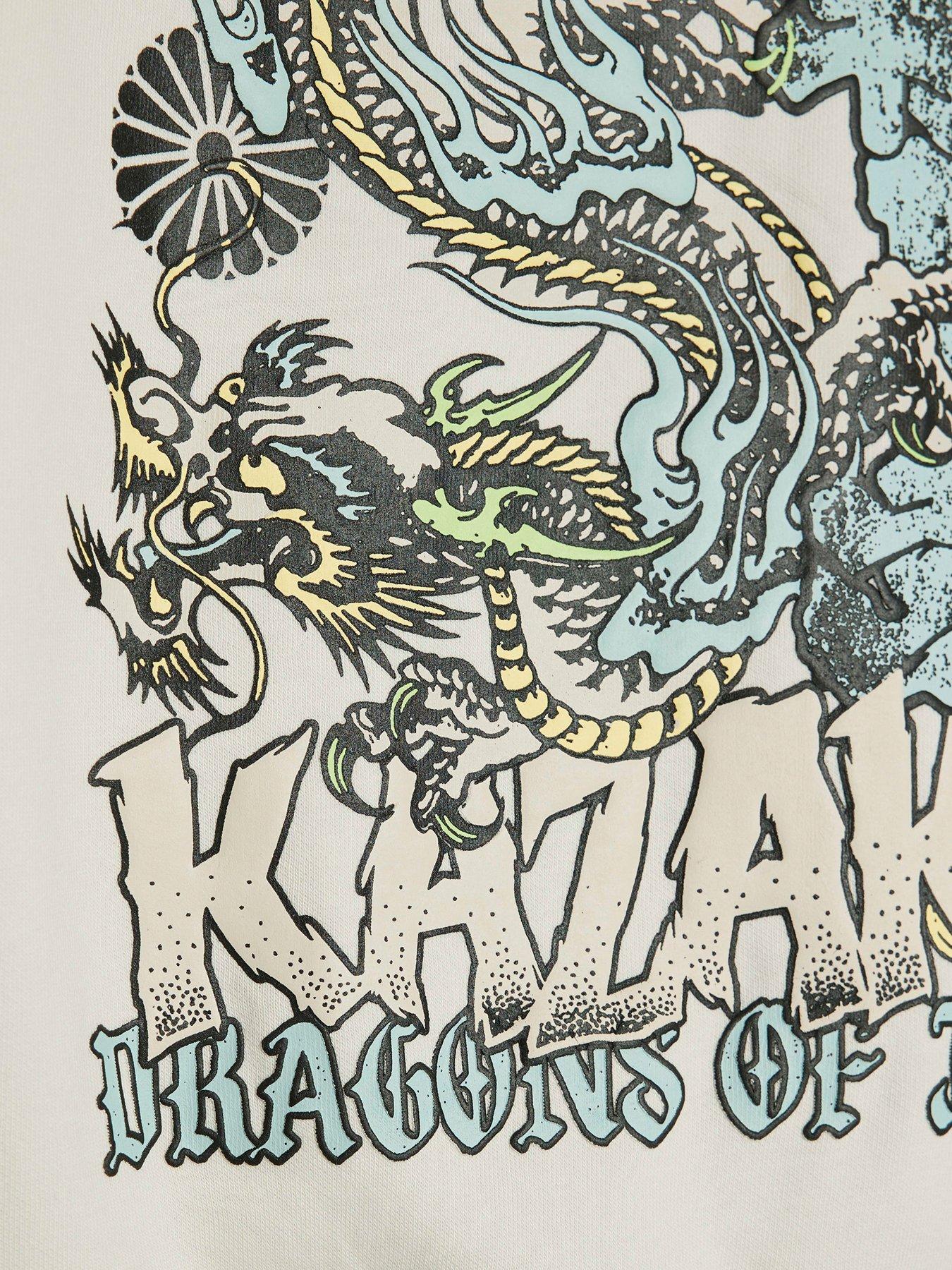  image of river-island-older-boys-back-print-kazaki-japanese-hoodie-cream