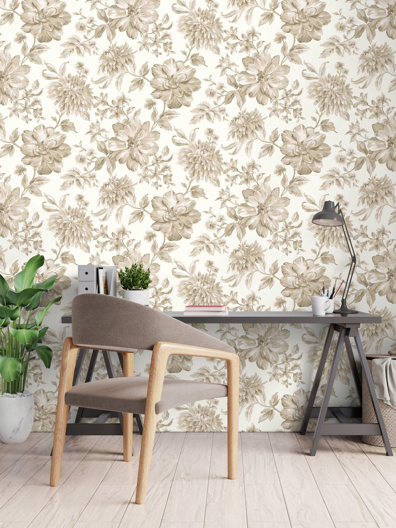undefined Isabella Floral Wallpaper - Natural