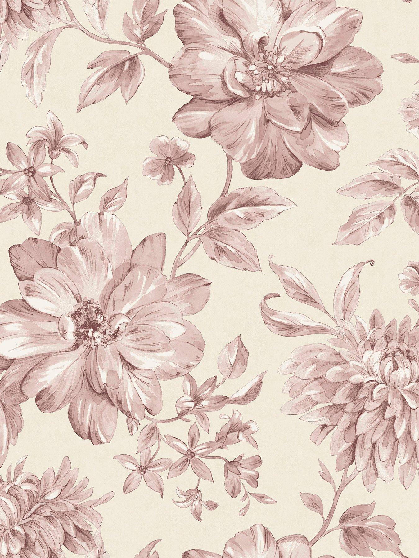 Image 4 of 5 of Fine Decor Isabella Floral Wallpaper - Pink