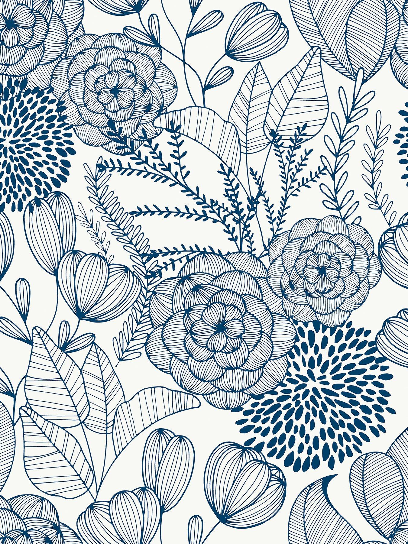 Image 2 of 4 of NuWallpaper Self Adhesive Secret Garden - Blue