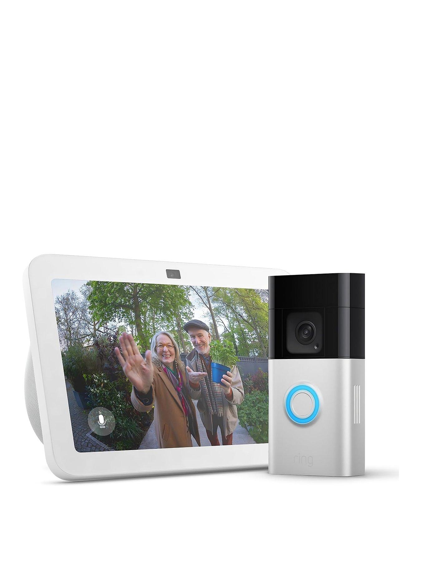 RING Video Doorbell Plus Satin Nickel & Echo Show 8 3rd White