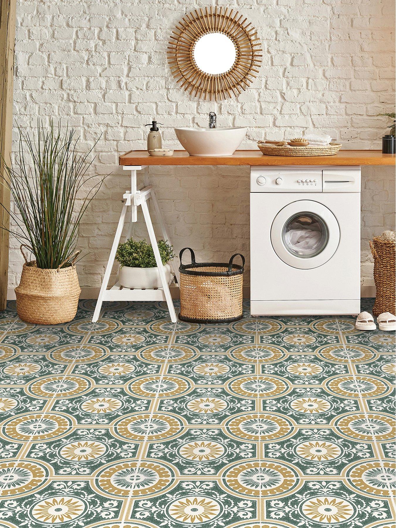 undefined Floorpops Yellow Ezra Peel & Stick Floor Tiles
