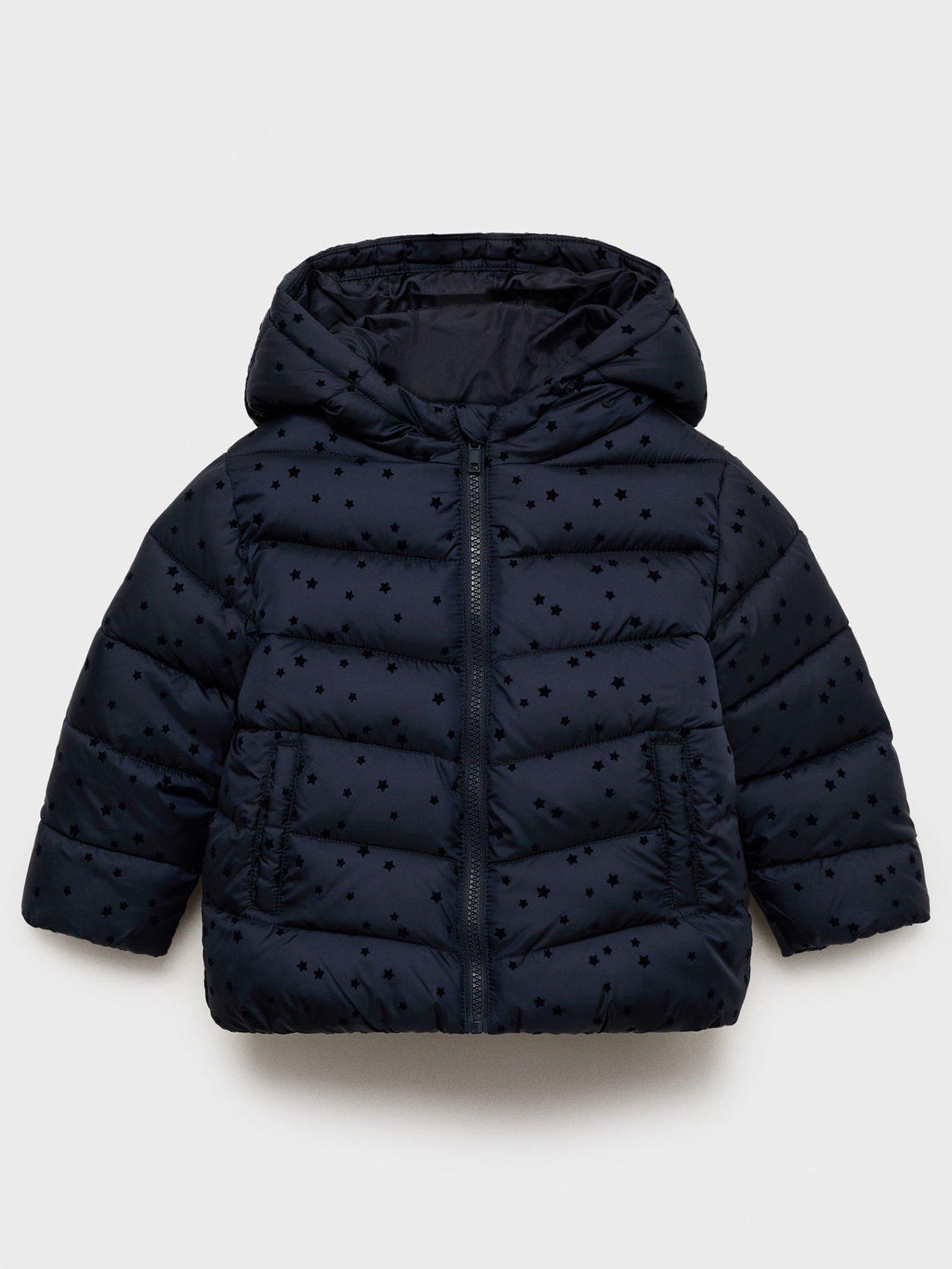 undefined Younger Girls Star Hooded Coat - Navy