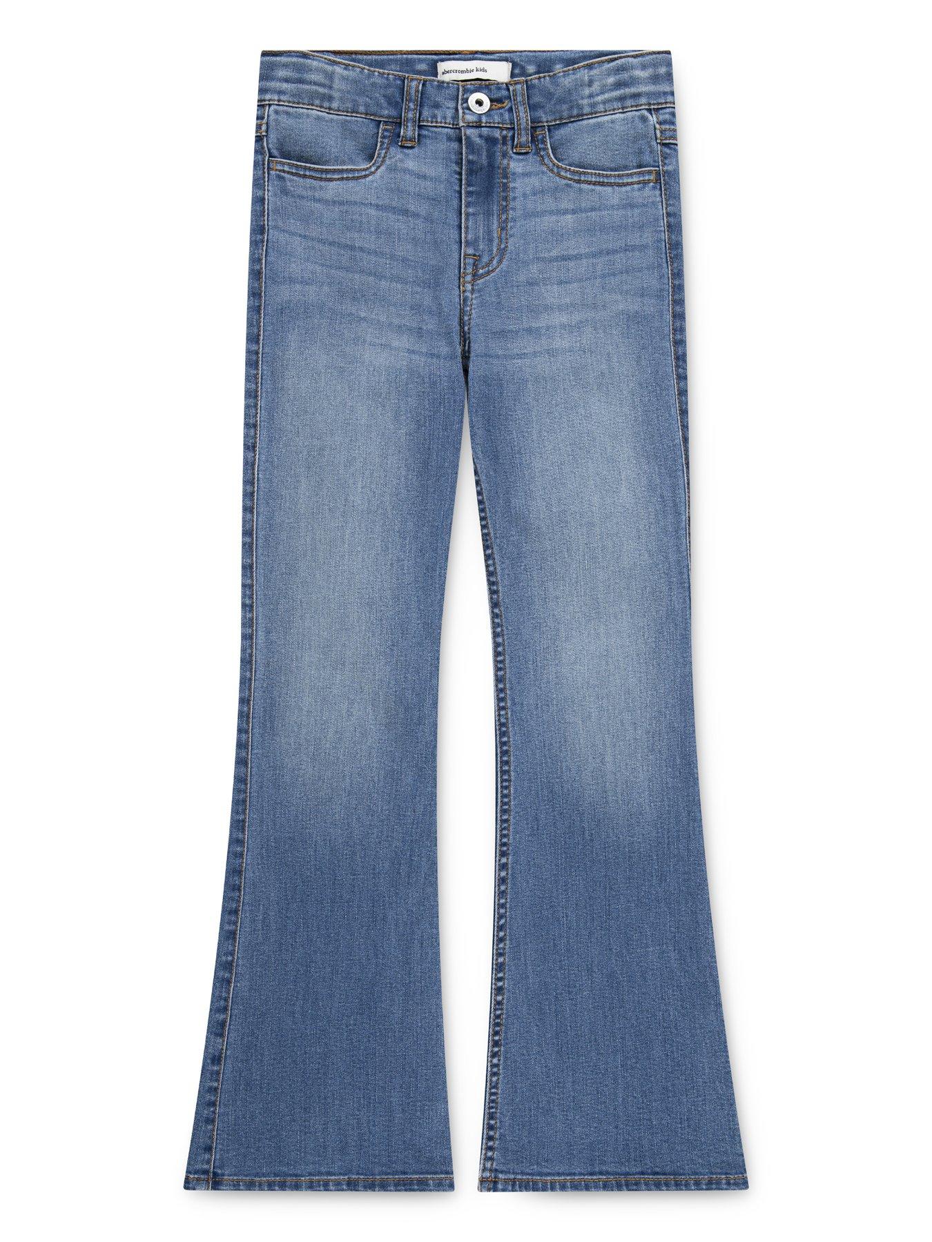 Image 4 of 6 of Abercrombie & Fitch Girls High Rise Flare Jeans - Blue