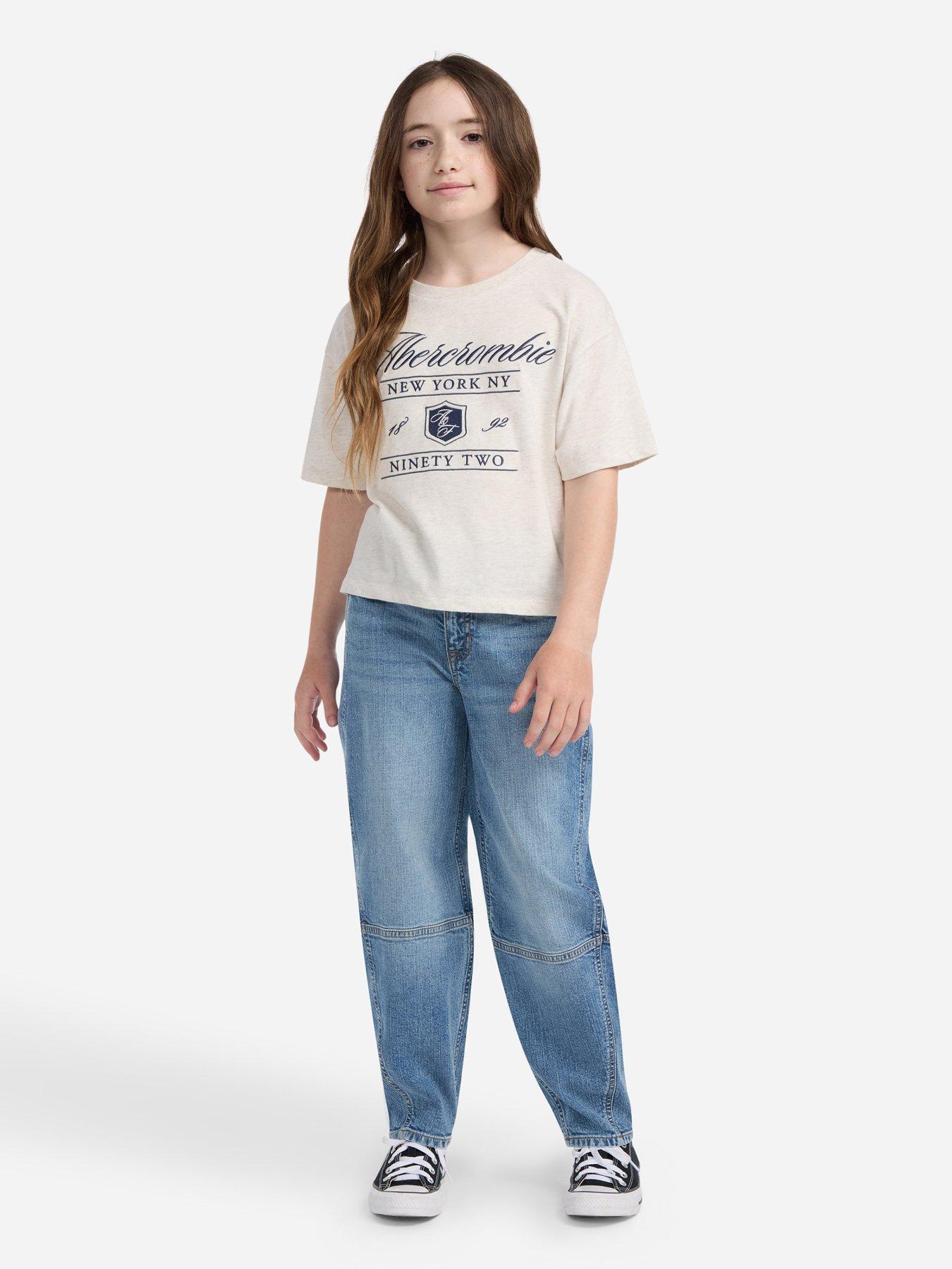 Image 3 of 6 of Abercrombie & Fitch Girls High Rise Balloon Jeans - Blue